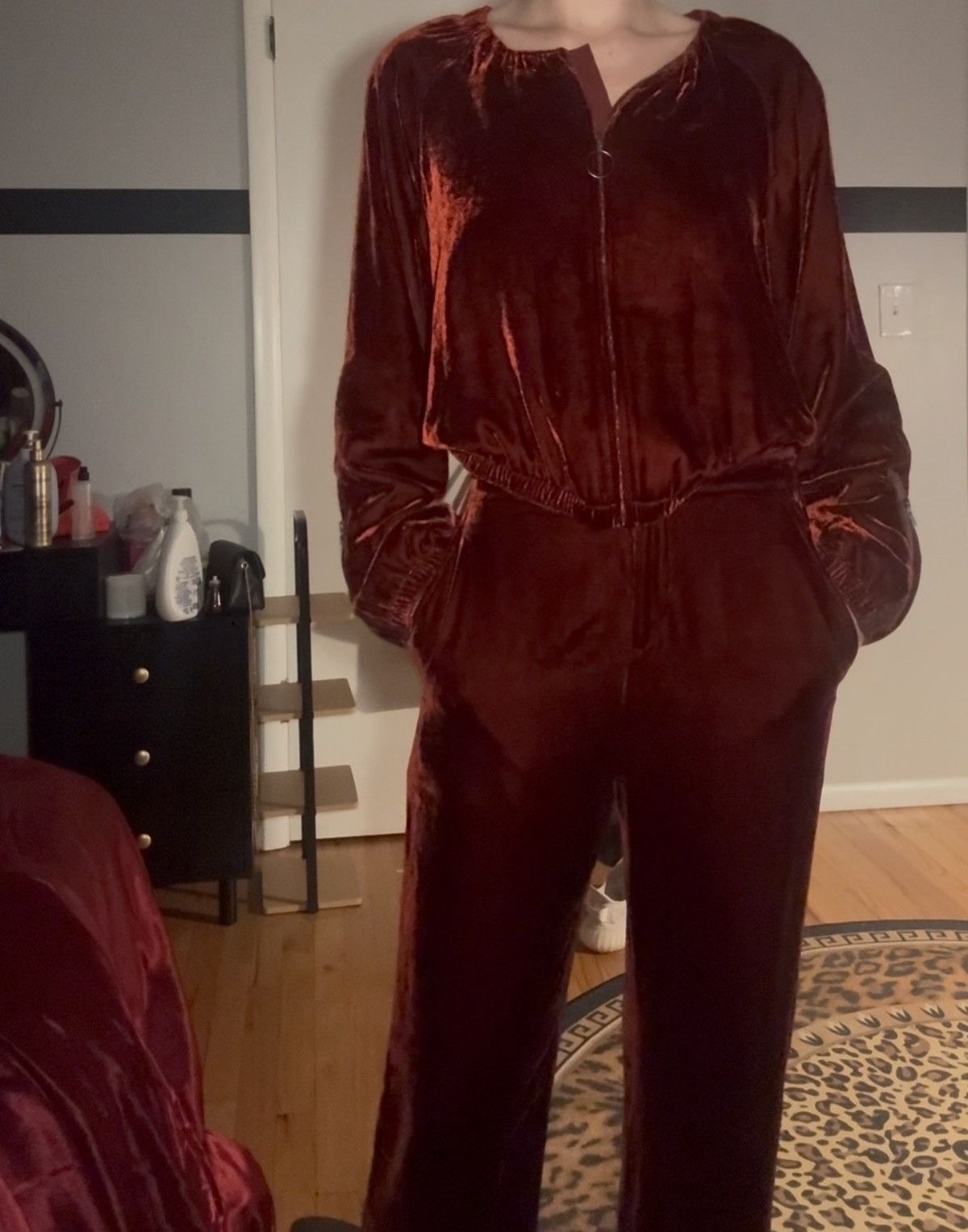 Bcbgmaxazria Bcbgmaxazria red/orange velour sweatsuit set Size XS / US 0-2 / IT 36-38 - 4 Thumbnail