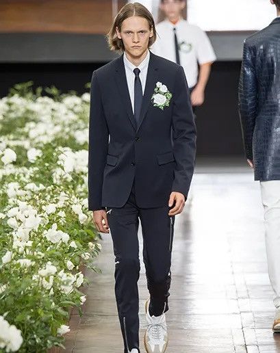 Dior Dior Homme - S/S16 Floral Embroidered Rose Patch Wool Blazer Size 50S - 1 Thumbnail