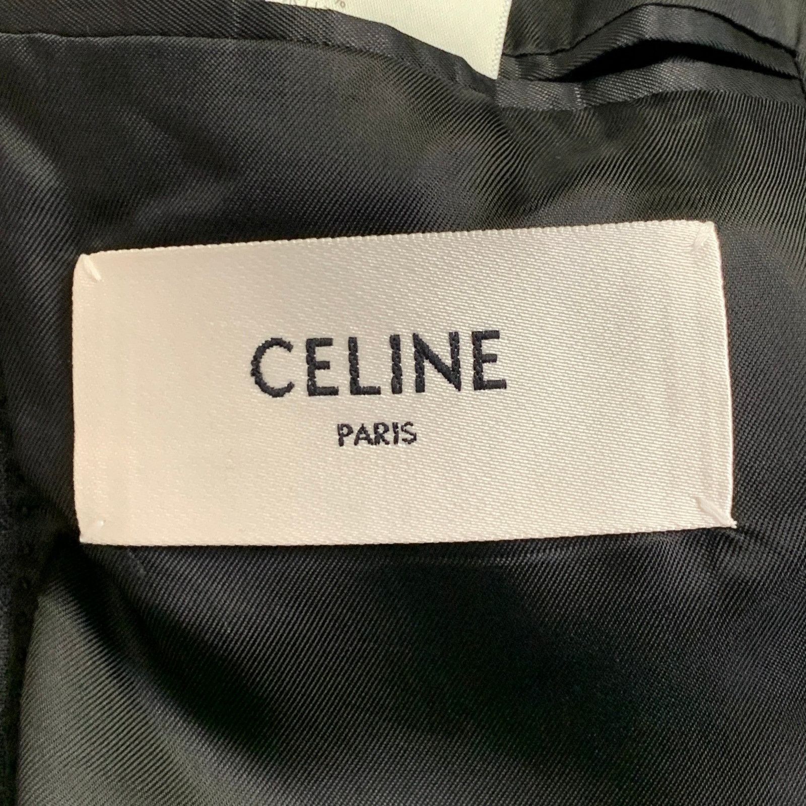 Celine Size 44 Regular Grey Charcoal Stripe Wool Polyester Suit Size 44R - 7 Thumbnail