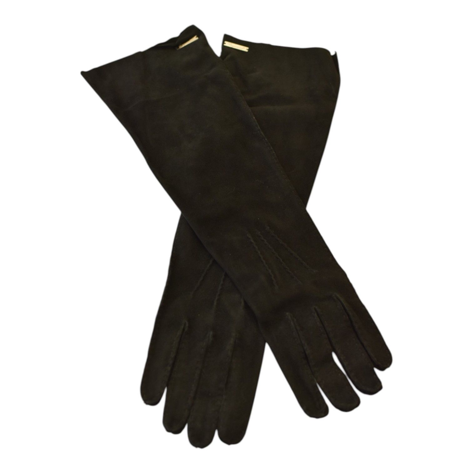 Dsquared2 Dsquared² Black Suede Long Gloves – Size M Size ONE SIZE - 2 Thumbnail