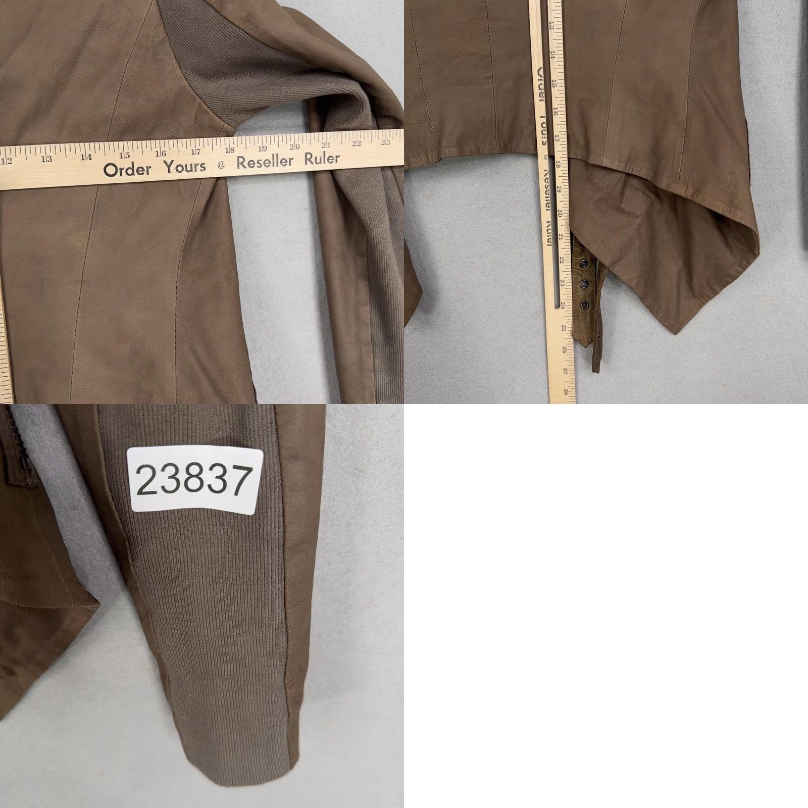 Muubaa Muubaa Jacket Womens 6 Goat Leather Asymmetrical Biker Belted Waterfall Moto Size M / US 6-8 / IT 42-44 - 10 Thumbnail