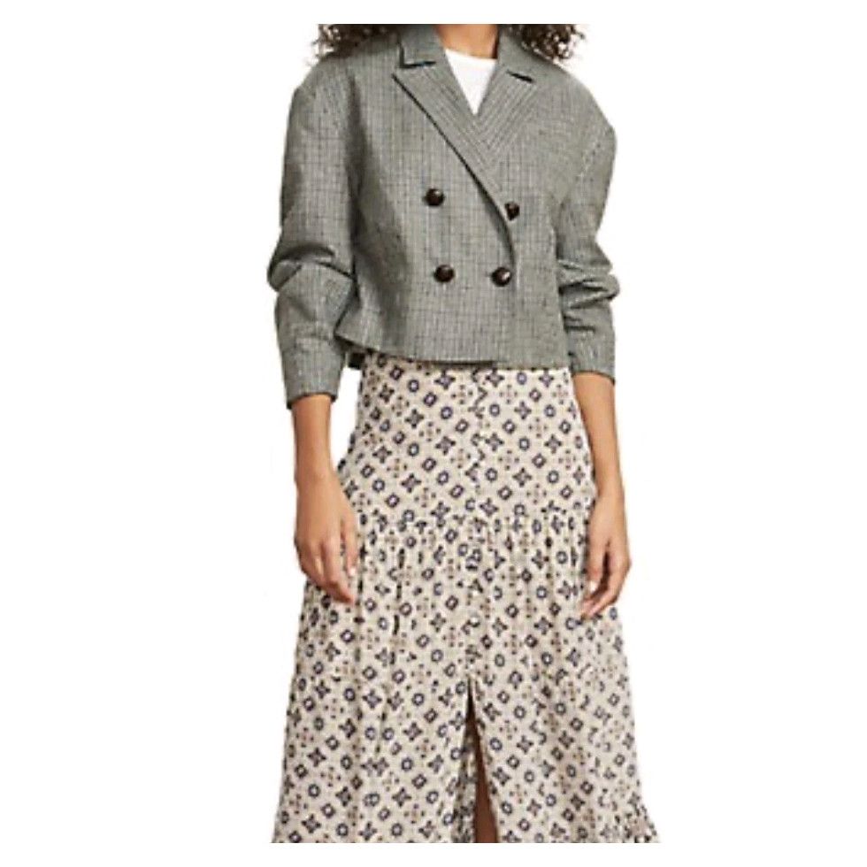 Veronica Beard Veronica Beard Sybille Cropped Houndstooth Wool Blend Blazer Size M / US 6-8 / IT 42-44 - 21 Thumbnail