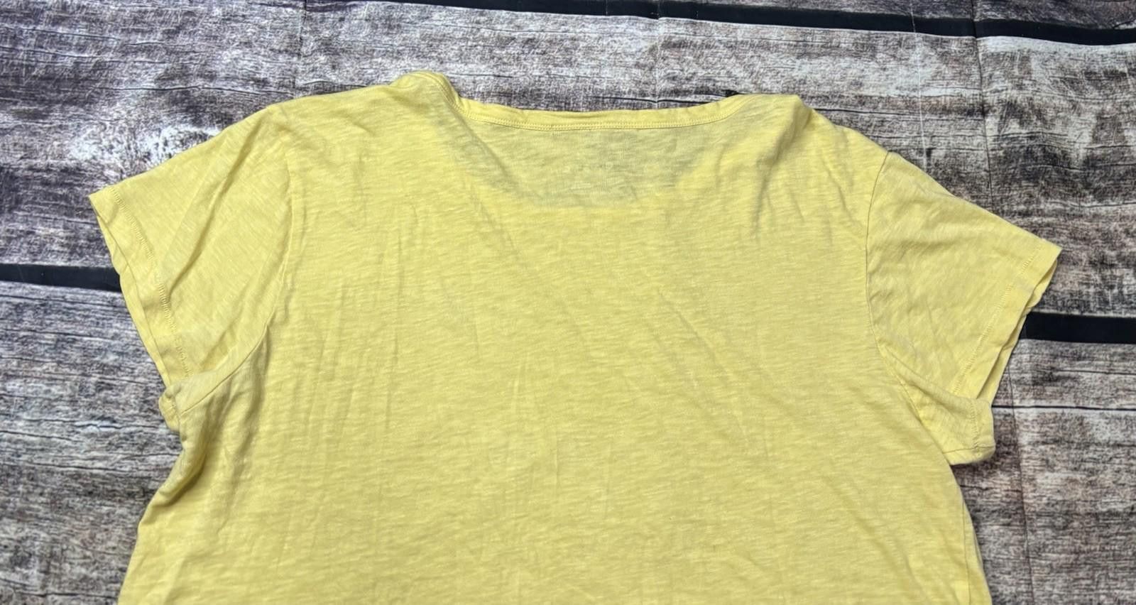 Other Caslon Top Womens Large Organic Cotton Ruffle Hem Yellow Size L / US 10 / IT 46 - 6 Thumbnail