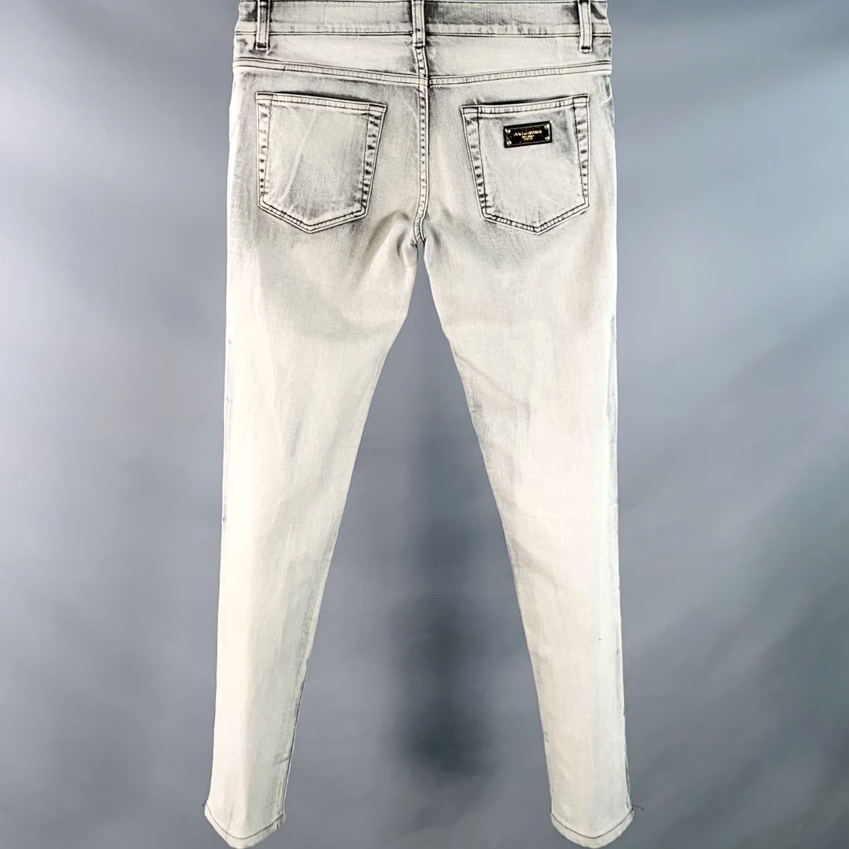 Dolce & Gabbana DOLCE & GABBANA Jeans Size 30 Grey Twill Skinny Zip Fly Cotton Blend Men Size US 30 / EU 46 - 3 Thumbnail