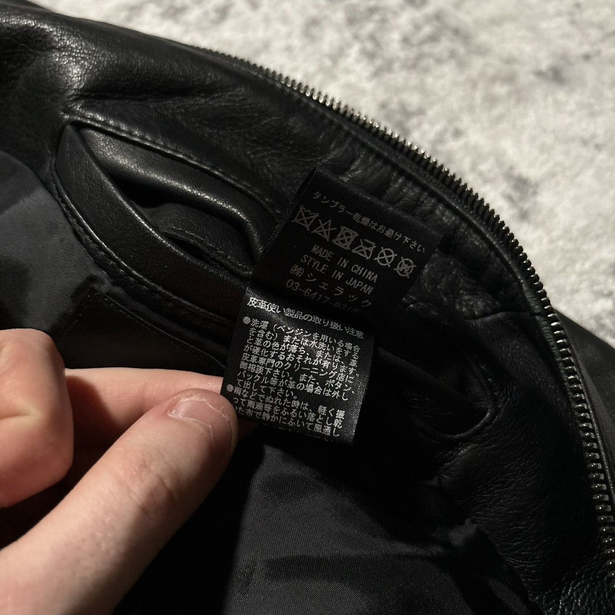 Shellac Shellac Paneled Hybrid High Neck Leather Jacket | Size 50 Size US L / EU 52-54 / 3 - 11 Thumbnail