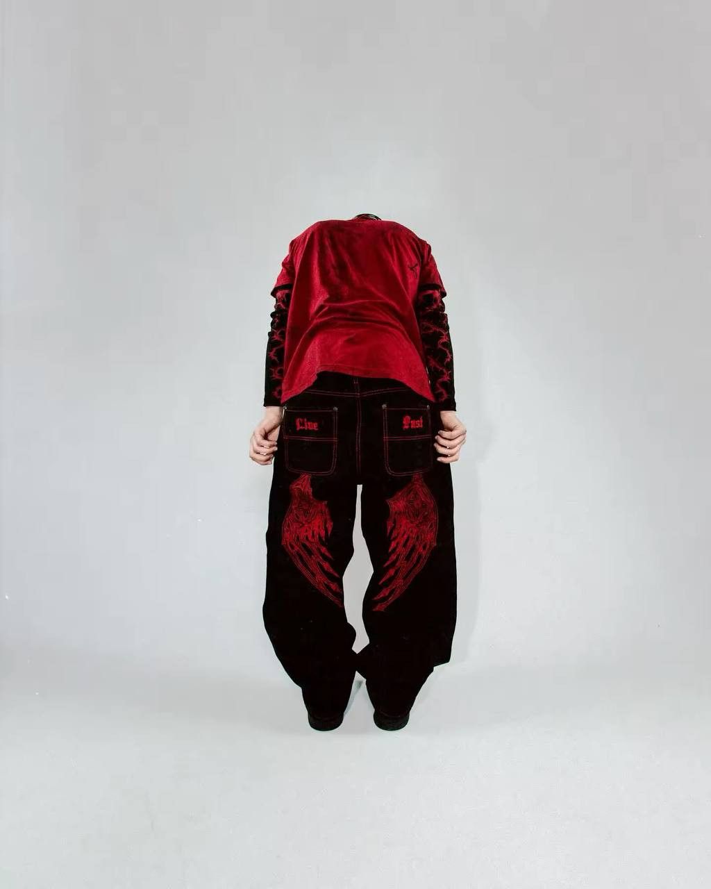Japanese Brand × Vintage gothic retro printed jeans Size US 35 - 3 Thumbnail