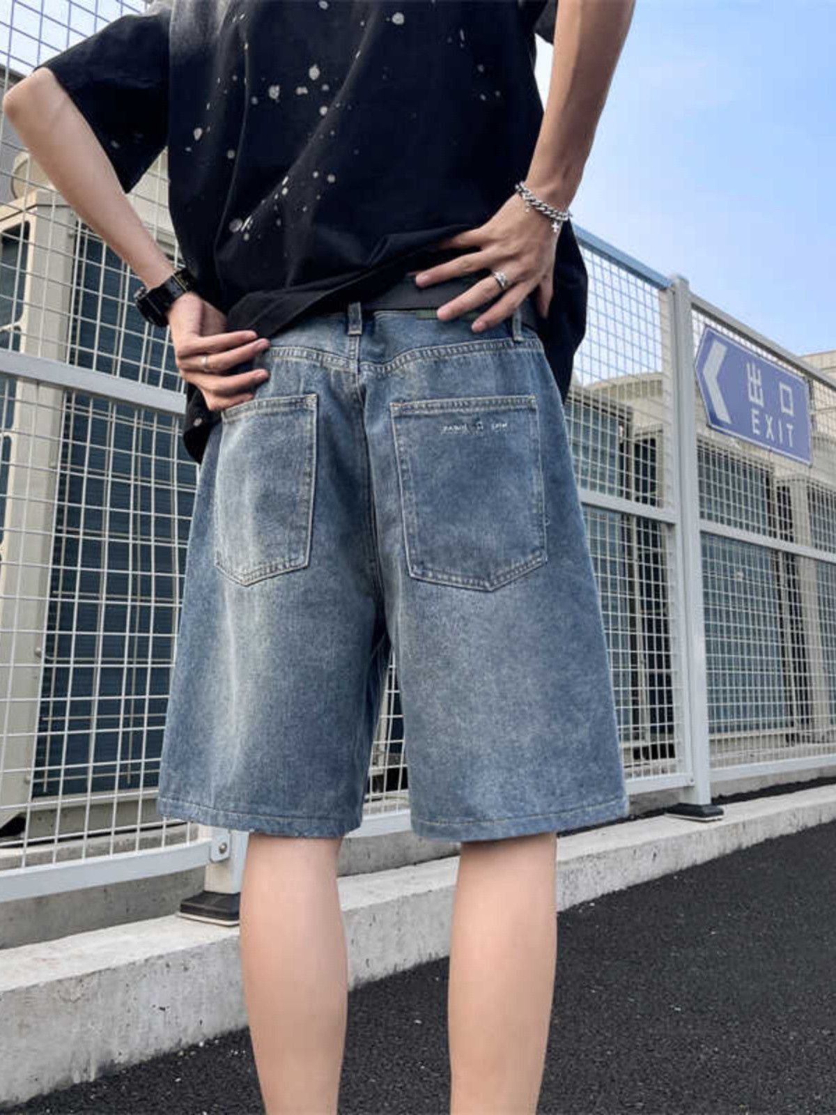 Japanese Brand × Jean Retro washed loose denim shorts Size US 32 / EU 48 - 5 Thumbnail