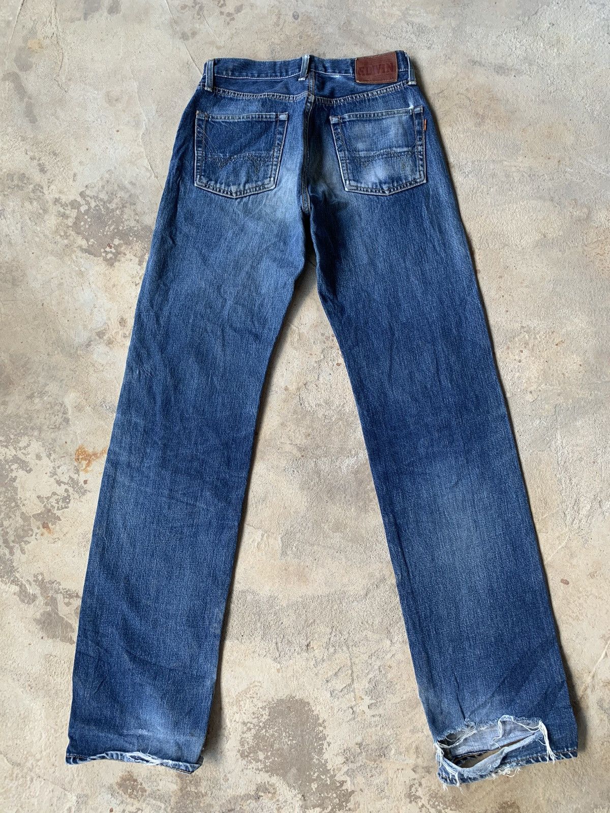 Edwin × Vintage Edwin 505XX Selvedge Distressed Denim Size US 29 - 2 Thumbnail