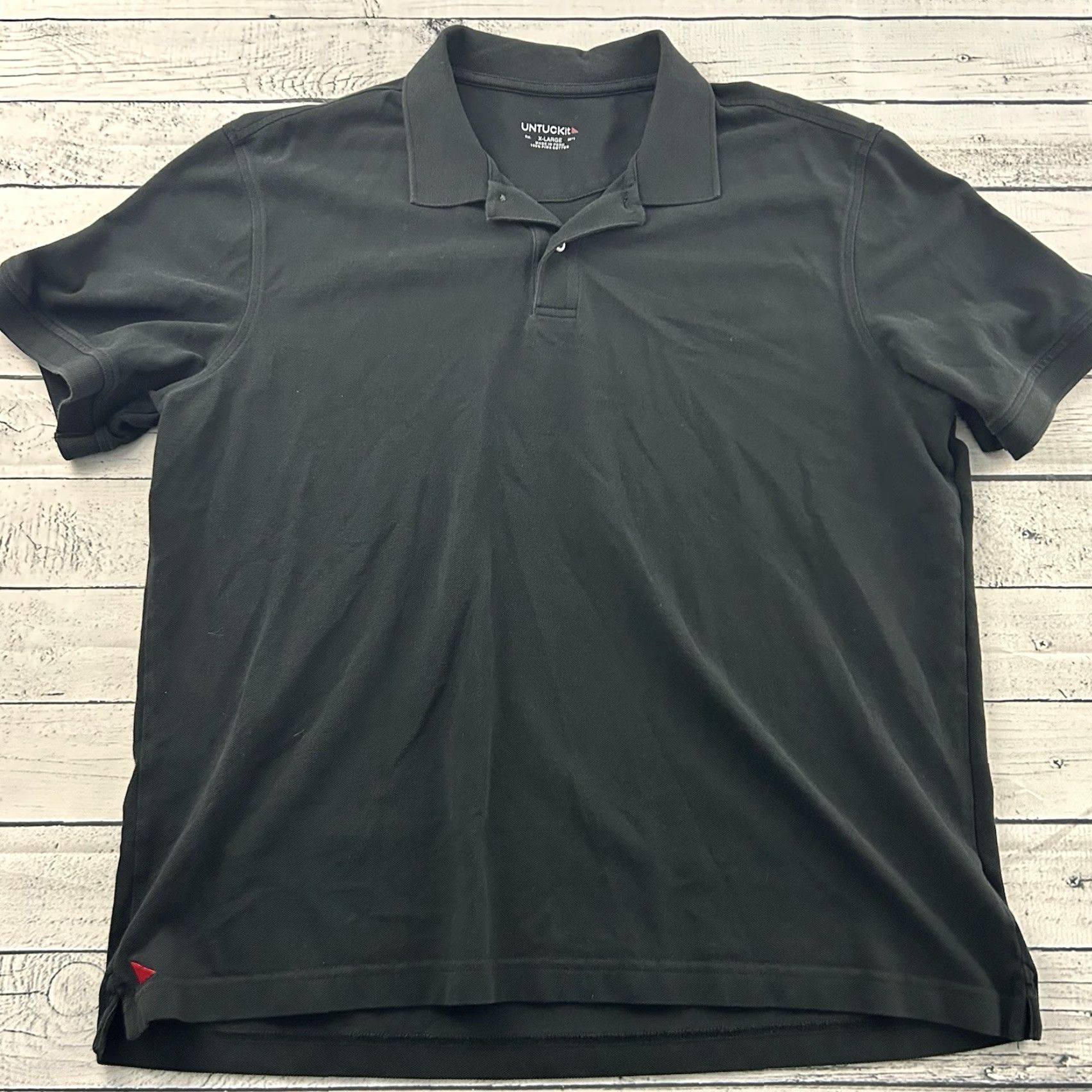 UNTUCKit UNTUCKit Gondola Short Sleeve Button Front Polo Shirt Men's XL Black Size US XL / EU 56 / 4 - 2 Thumbnail