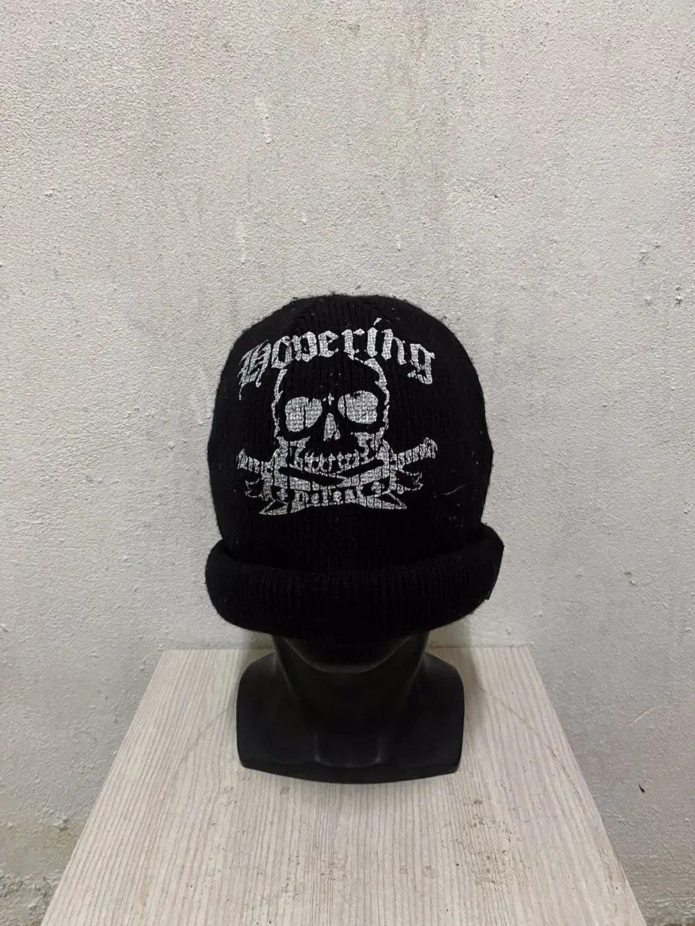 Vintage Vintage Hovering Big Logo Skull Punk Rock Beanie Hat Size ONE SIZE - 2 Thumbnail