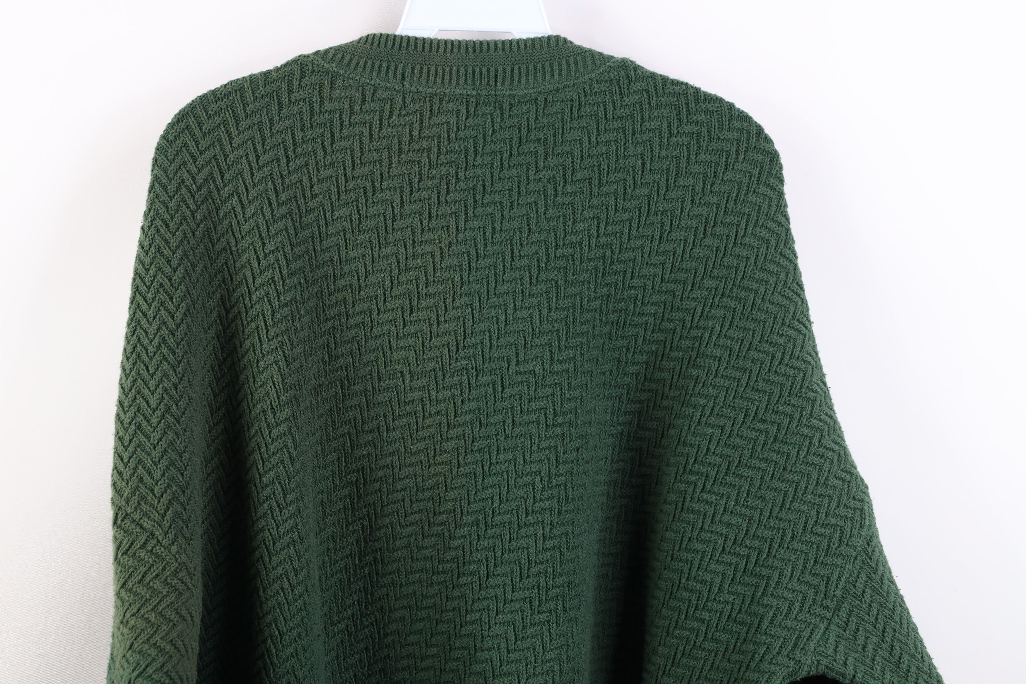 Vintage Vintage 90s Streetwear Cotton Zig Zag Knit Sweater Green USA Size US L / EU 52-54 / 3 - 9 Thumbnail