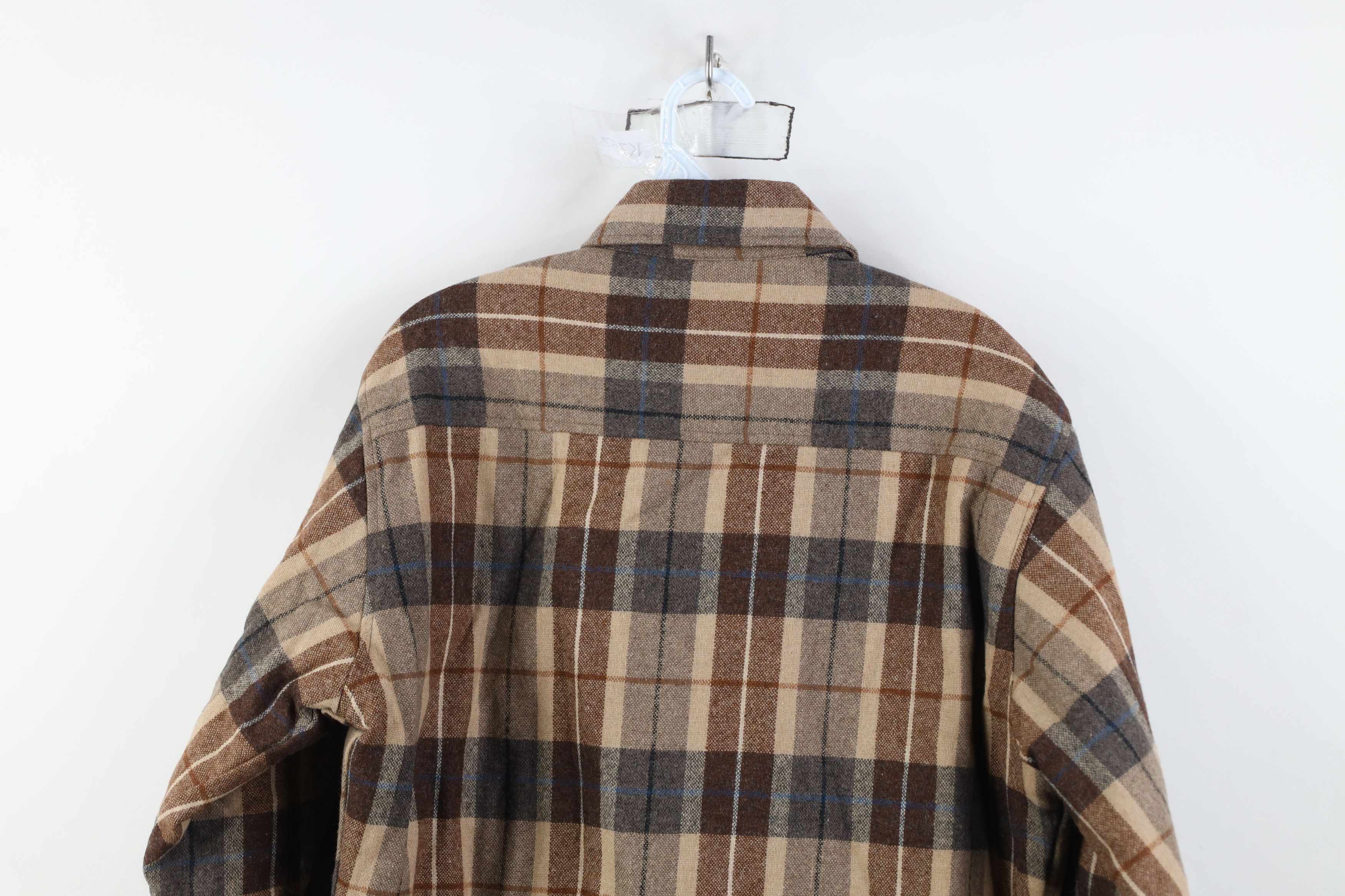Vintage Vintage 70s Streetwear Wool Blend Quilted Shirt Jacket Plaid Size US M / EU 48-50 / 2 - 12 Thumbnail