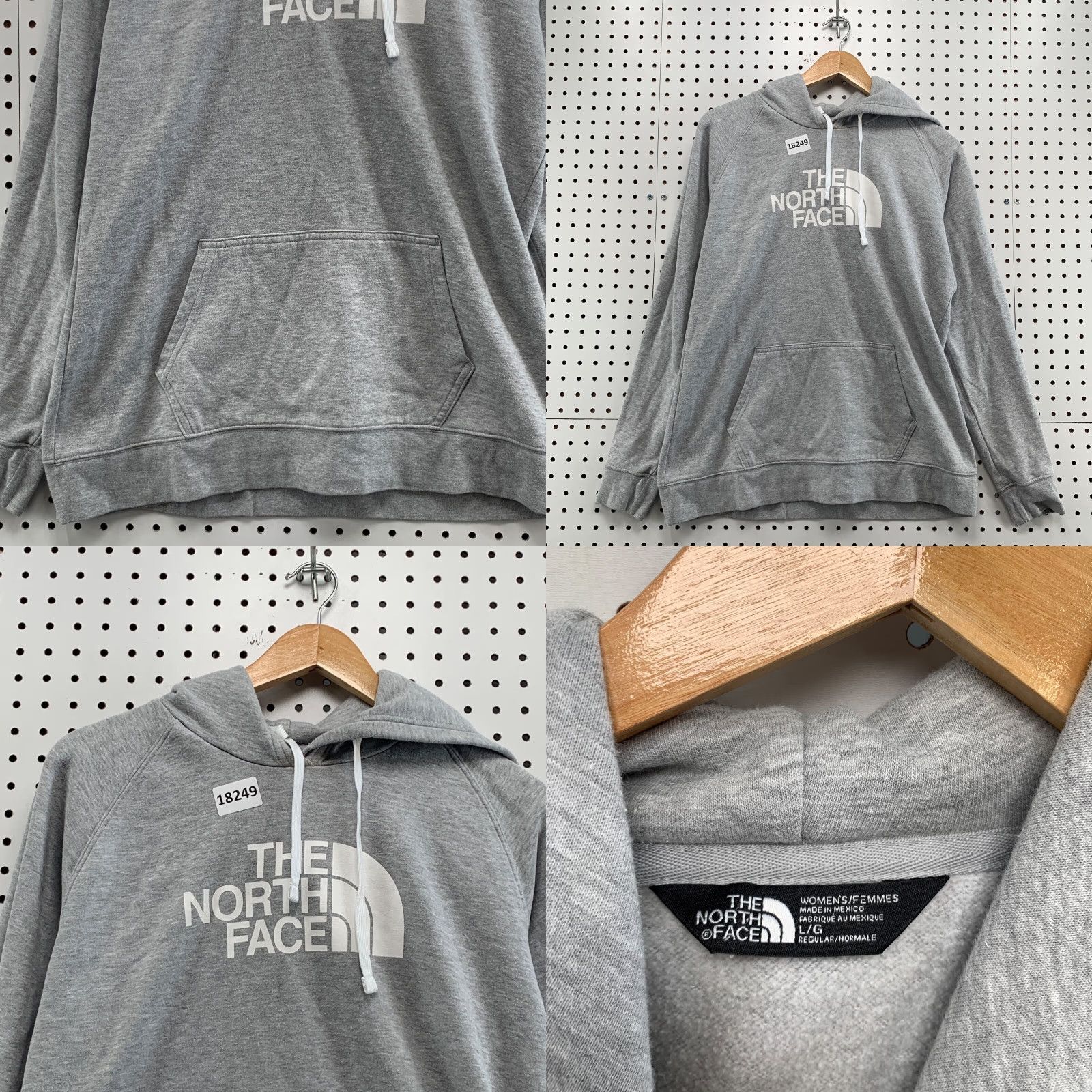 The North Face The North Face Hoodie Sweatshirt Womens Gray Large Hooded Pullover Size L / US 10 / IT 46 - 8 Thumbnail