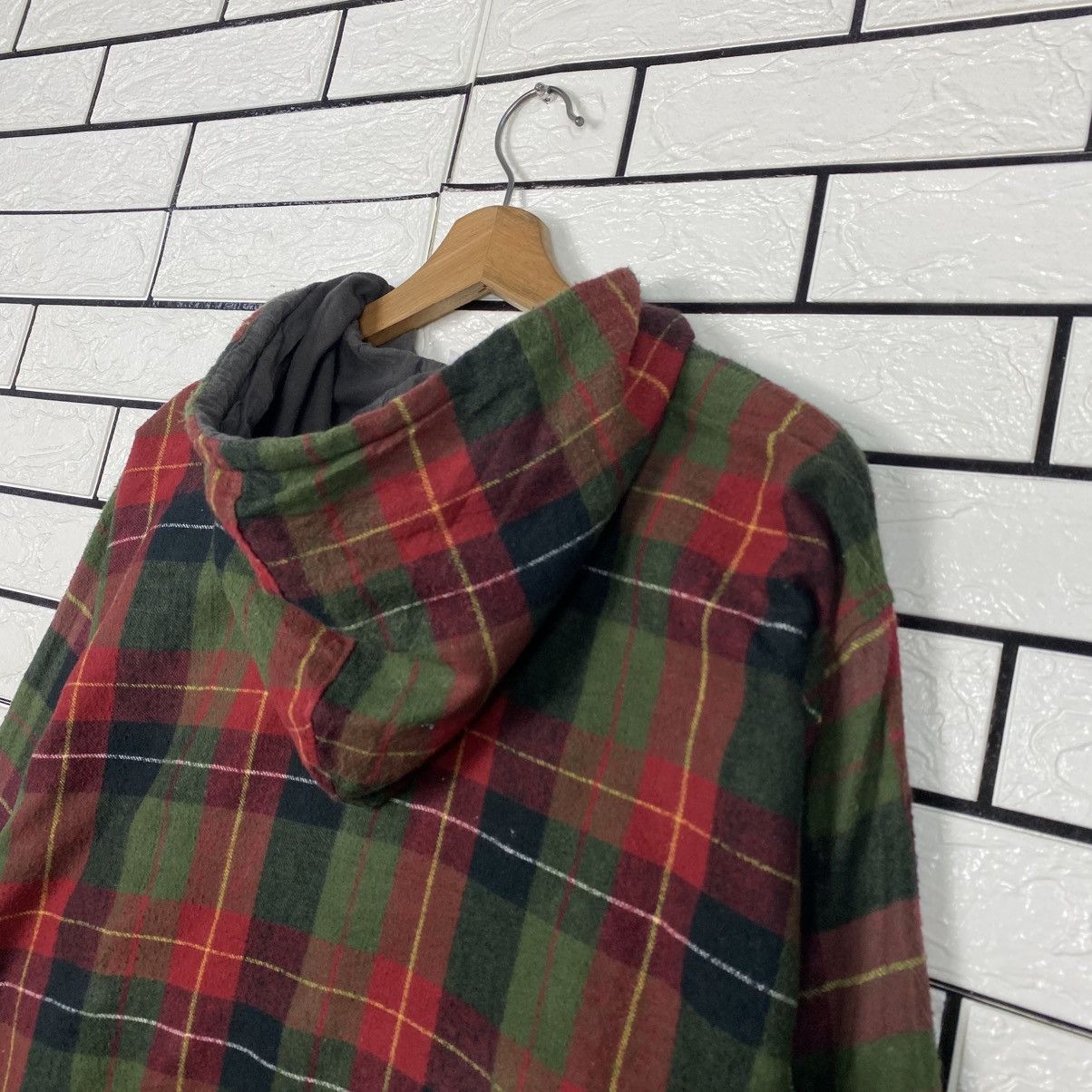Hysteric Glamour 📌Vintage Half Button Baja Jacket Hoodie Tartan Design Size US M / EU 48-50 / 2 - 11 Thumbnail