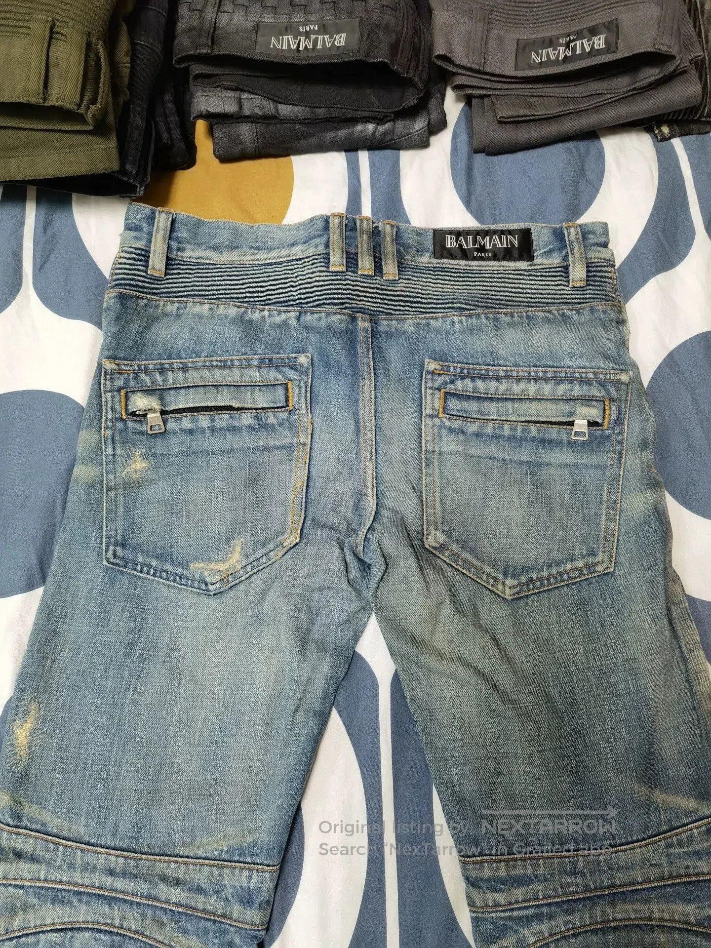 Balmain Balmain Moto Distressed Denim Jeans. Size US 29 - 4 Thumbnail
