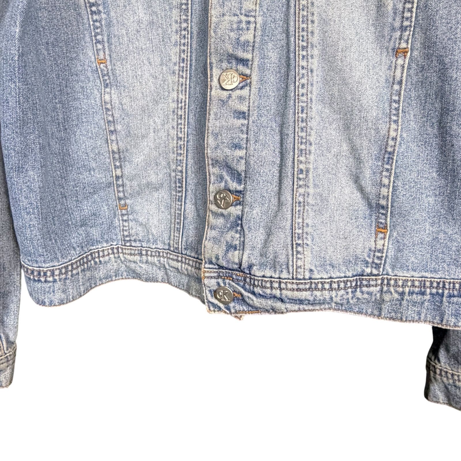 Calvin Klein Vintage 90s Calvin Klein Women's XL Blue Jean Denim Jacket Size XL / US 12-14 / IT 48-50 - 4 Thumbnail