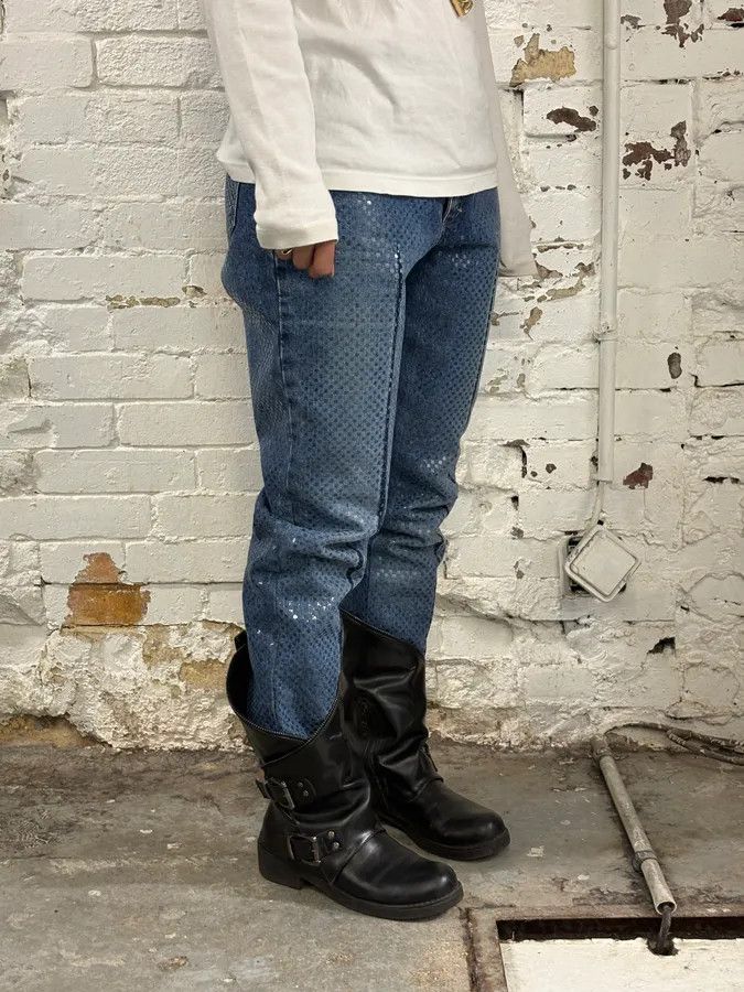 Roberto Cavalli FW1999 Roberto Cavalli Blue Dynamic Royal Denim Jeans Size 26" / US 2 / IT 38 - 3 Thumbnail