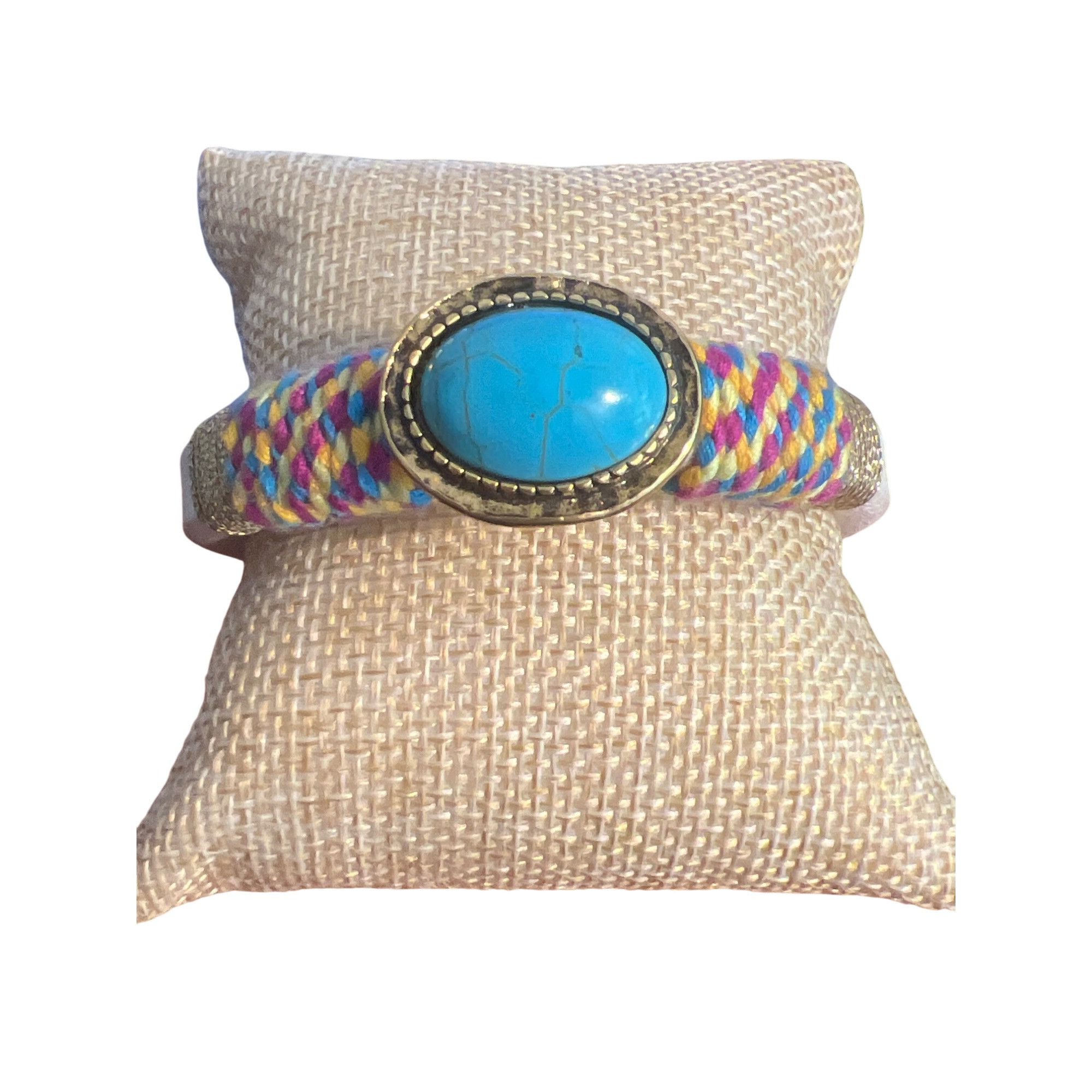 Other Laura Janelle RGLB Faux Turquoise Bracelet White Vegan Leath Size ONE SIZE - 1 Thumbnail