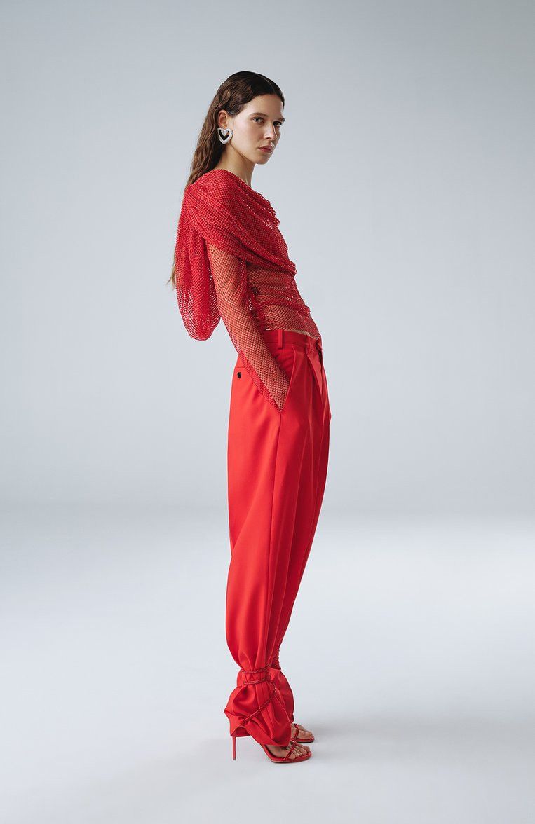 Marni MARNI red pleated front wool straight pants trousers 6 42 Size 28" / US 6 / IT 42 - 5 Thumbnail