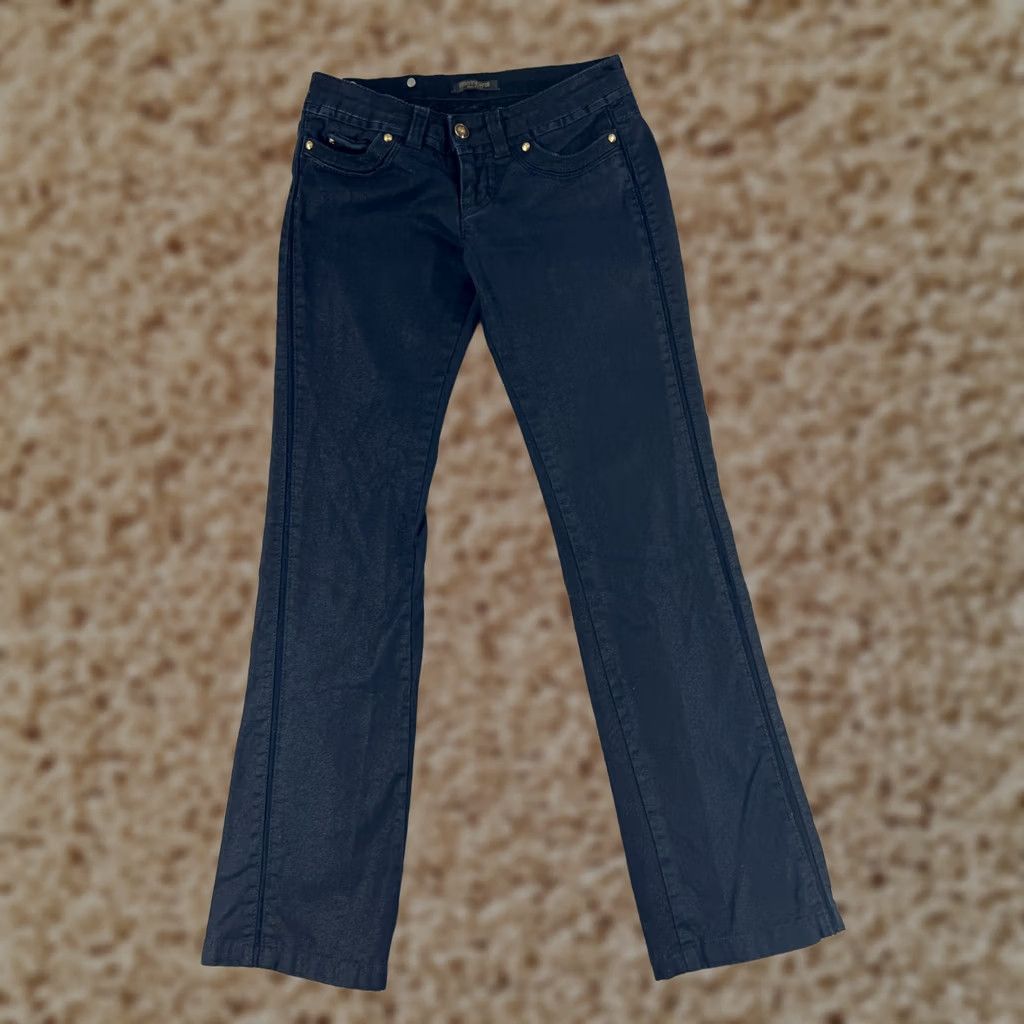 Roberto Cavalli VINTAGE Roberto Cavalli Jeans Women’s 26 Black Denim Bootcut 26x29 Dark Wash 80s 90s Designer Pants Womens Chrysler? Size 26" / US 2 / IT 38 - 1 Thumbnail