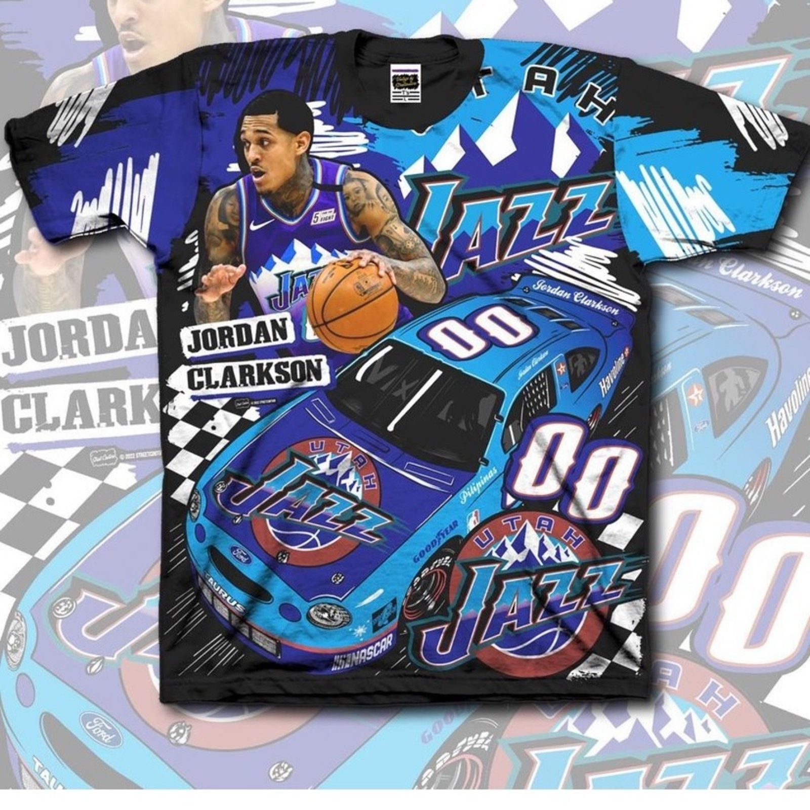 ALL OVER PRINT JORDAN CLARKSON AOP JAZZ SIZE XL SOFT RARE
