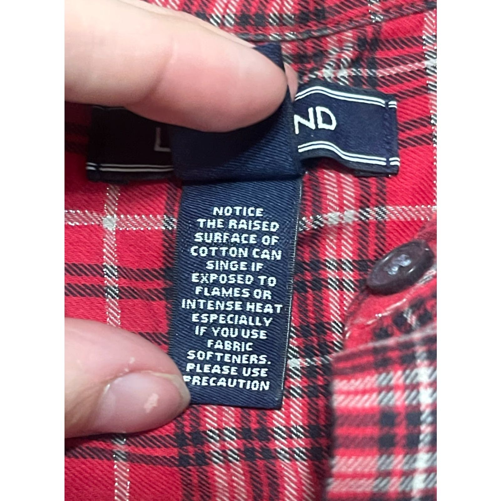 Lands' End Lands' End Shirt Womens 20W Red Black Silver Plaid Long Sleeve 1/4 Button Blouse Casual Fall Spring Summer Plus Regular Size 3XL / US 20-22 - 7 Thumbnail