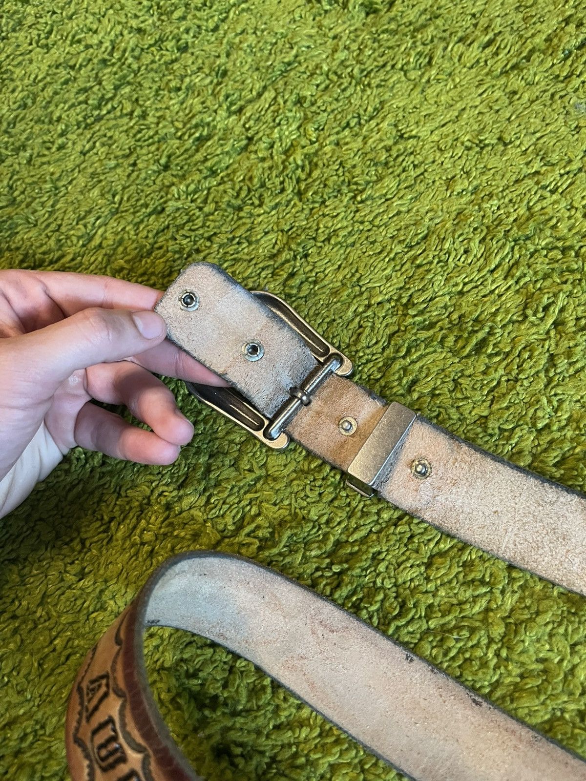 Auburn Sportswear Auburn War Eagle rugby 1990s vintage real leather belt Size 34 - 3 Thumbnail