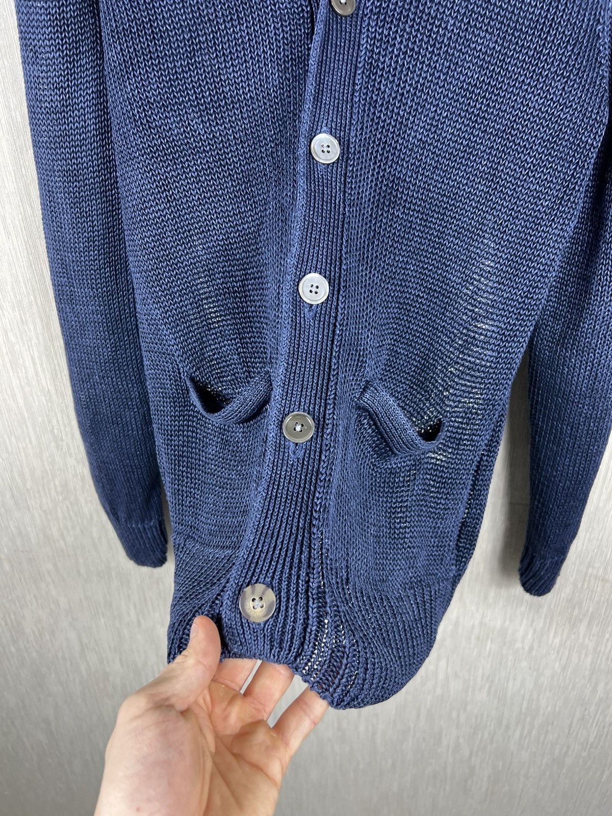 Polo Ralph Lauren Polo Ralph Lauren linen sweater cardigan knitted navy knit Size US M / EU 48-50 / 2 - 11 Thumbnail