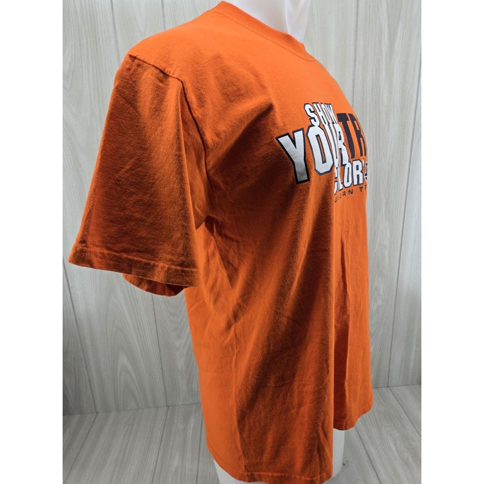 Jerzees Auburn Tigers Orange Mens T-Shirt Large Double Sided T-Shirt Mens L Orange Double-Sided Graphic Print 90s? Size US L / EU 52-54 / 3 - 7 Thumbnail