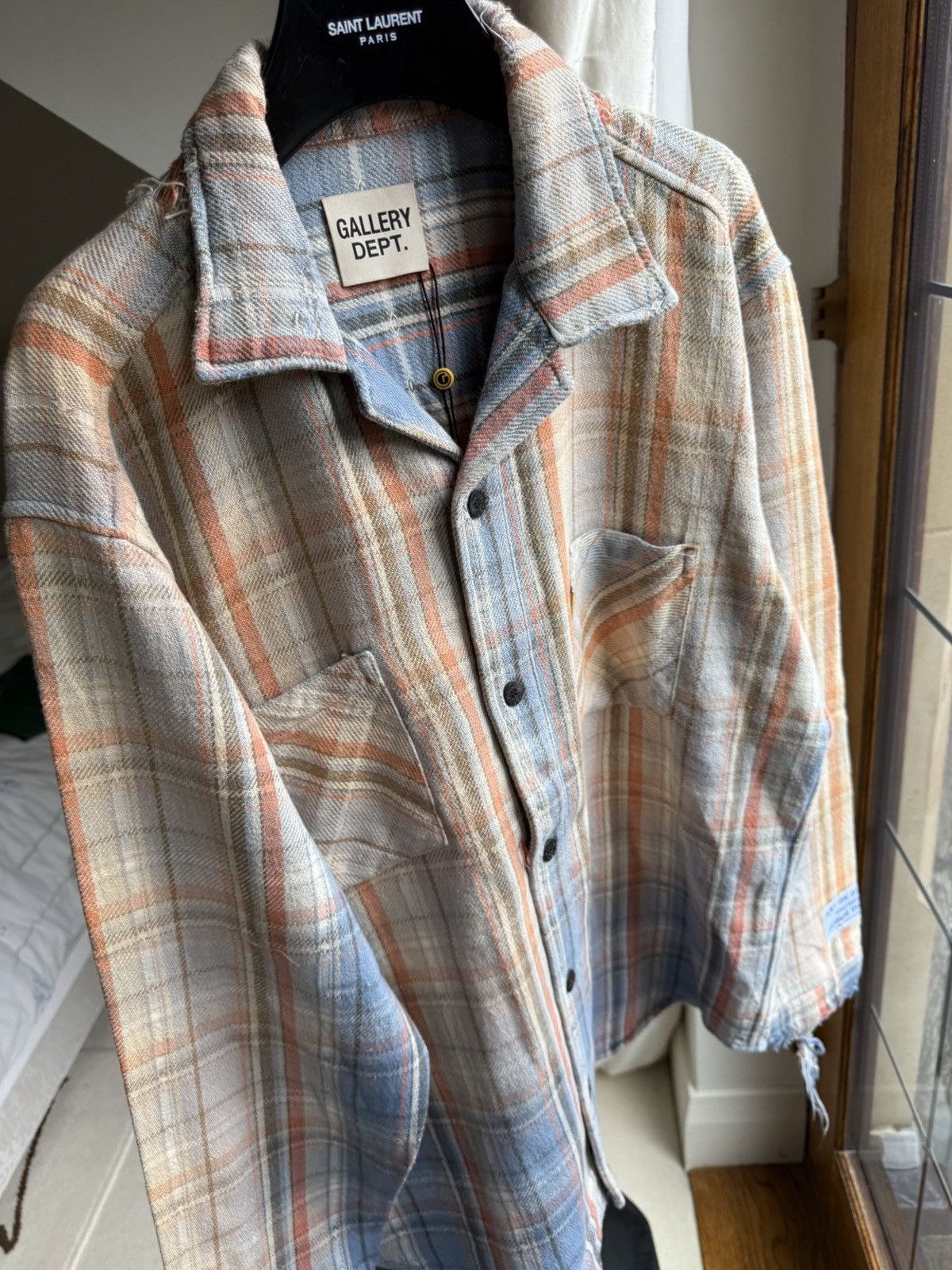 Gallery Dept. Gallery Dept Marley Distressed Checked Cotton-Flannel Shirt Size US XL / EU 56 / 4 - 22 Thumbnail
