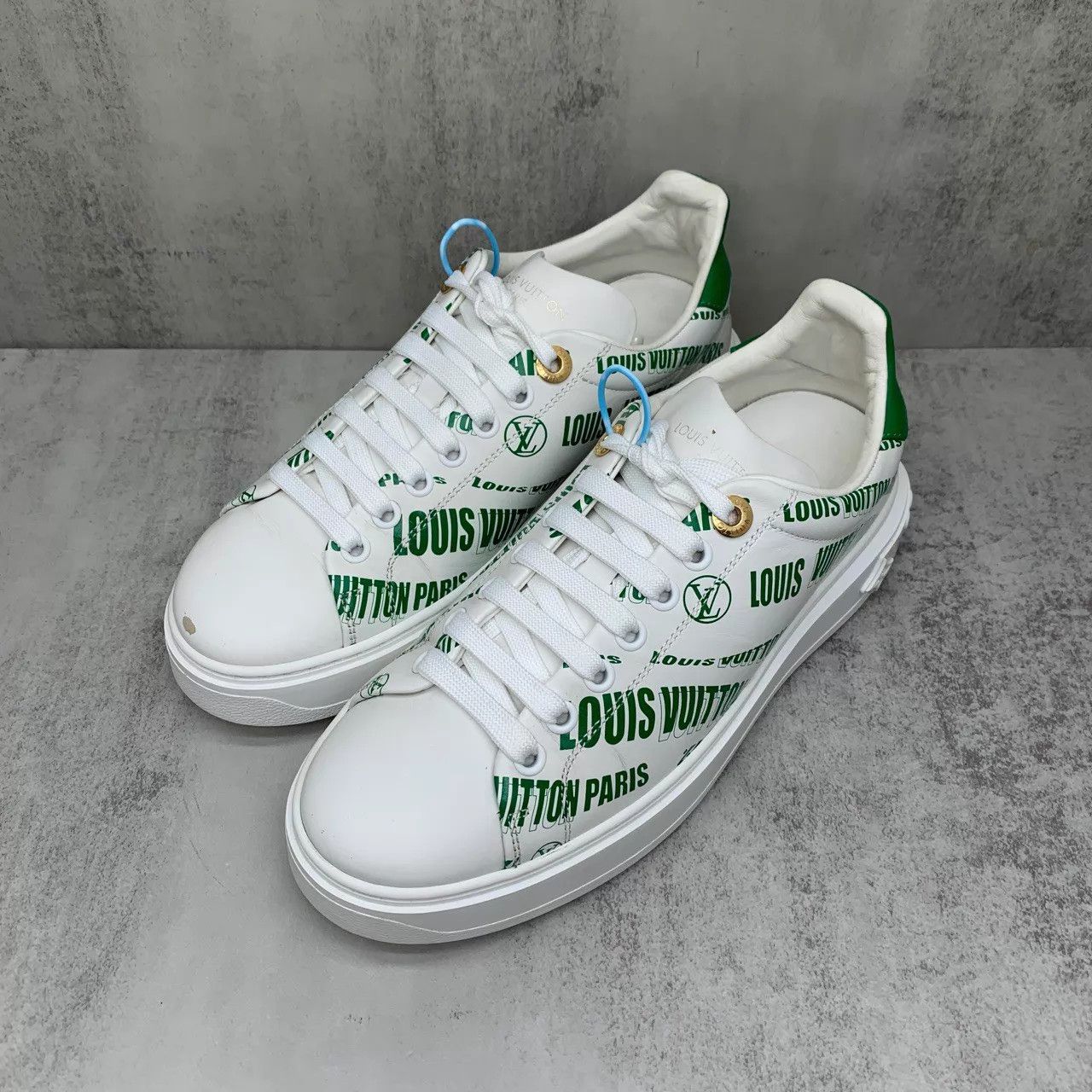 Louis Vuitton LV Time Out white print 37w 95 new JZ1113 sneakers Size US 6.5 / IT 36.5 - 1 Thumbnail