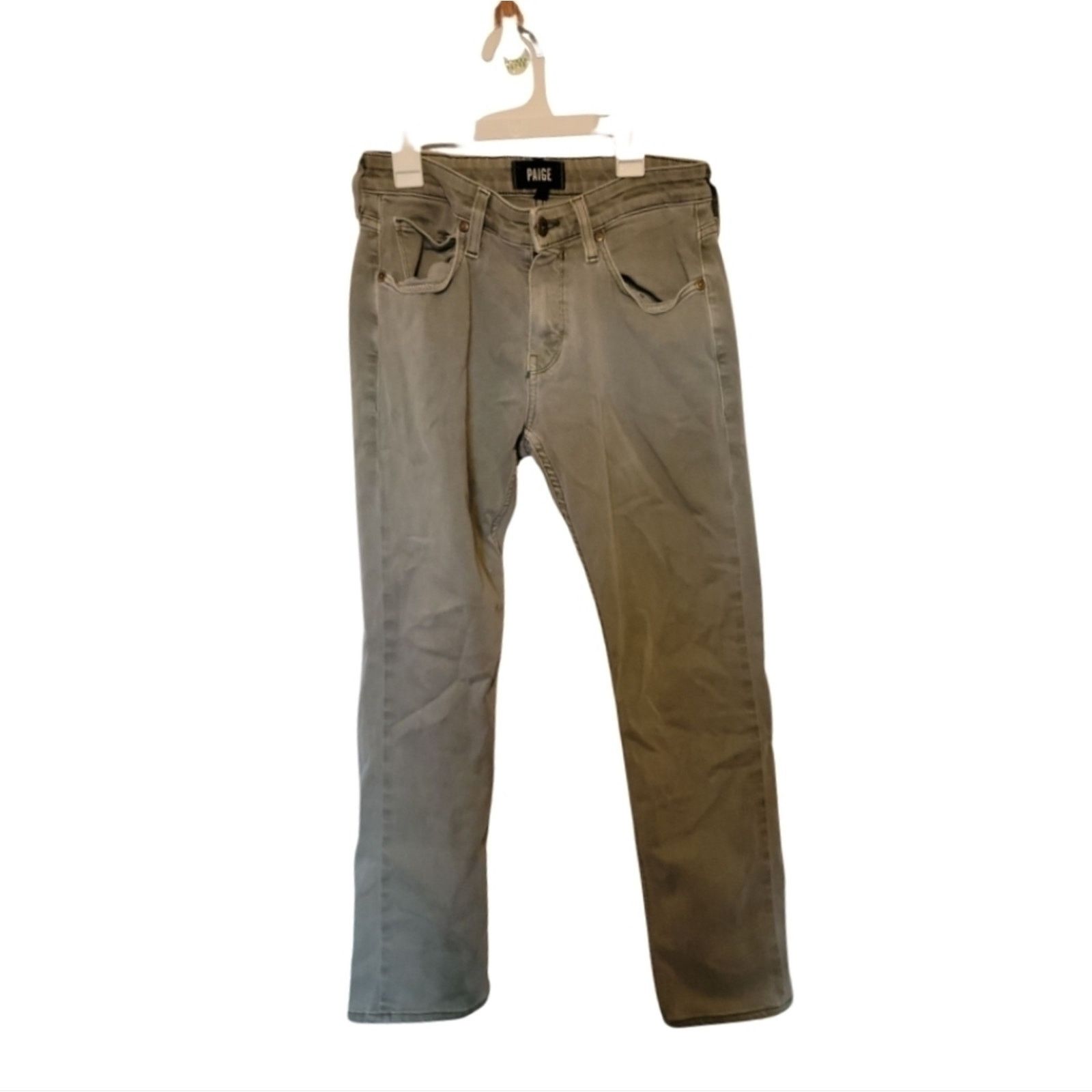 Paige Paige Federal Straight Leg Jeans Green, Classic Fit, Size 29 Size 29" - 2 Thumbnail