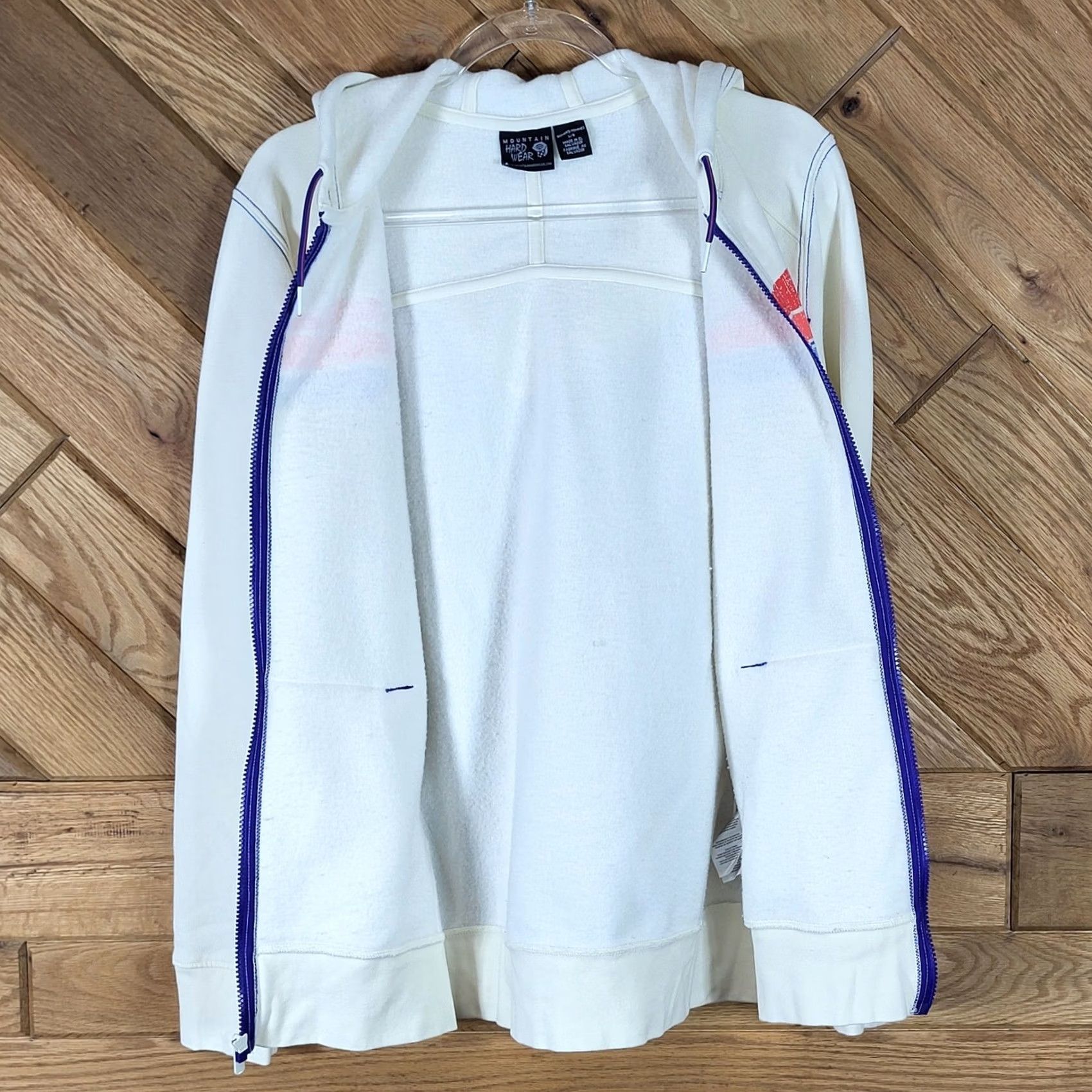 Mountain Hardwear Mountain Hardwear Full Zip Hoodie Womens Large Graphic Cream Size L / US 10 / IT 46 - 5 Thumbnail