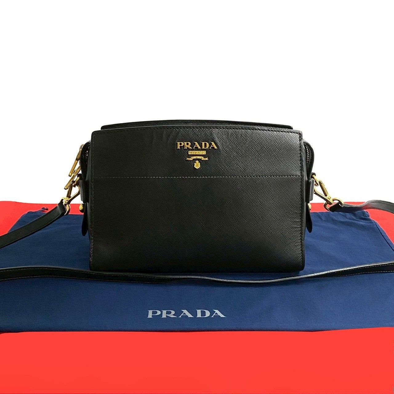 Prada Prada Shoulder Bag Black Leather Size ONE SIZE - 1 Thumbnail
