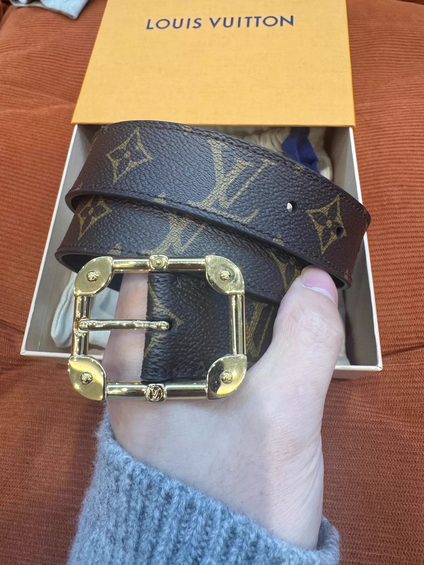 Louis Vuitton LV Monogram Gold Buckle 3cm Unisex Belt Size ONE SIZE - 1 Thumbnail