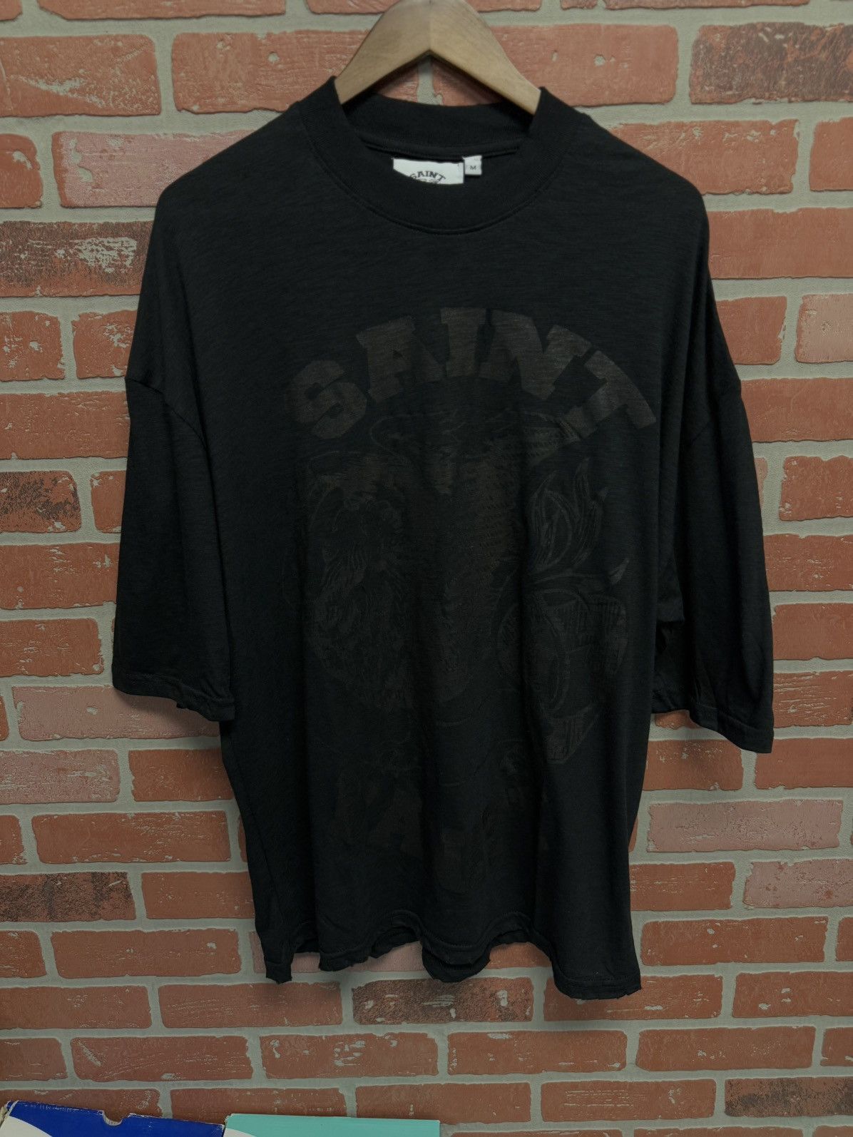 Saint Vanity Saint Vanity Monochromatic Tee Shirt Black Size M (NEW) Size US M / EU 48-50 / 2 - 1 Thumbnail
