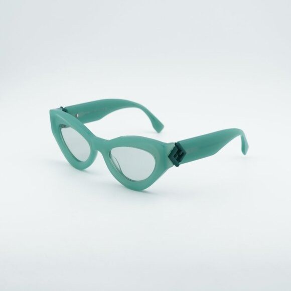 Fendi Fendi FE40146I 95N Sunglasses Shiny Green Cat Eye Frame Size ONE SIZE - 1 Thumbnail