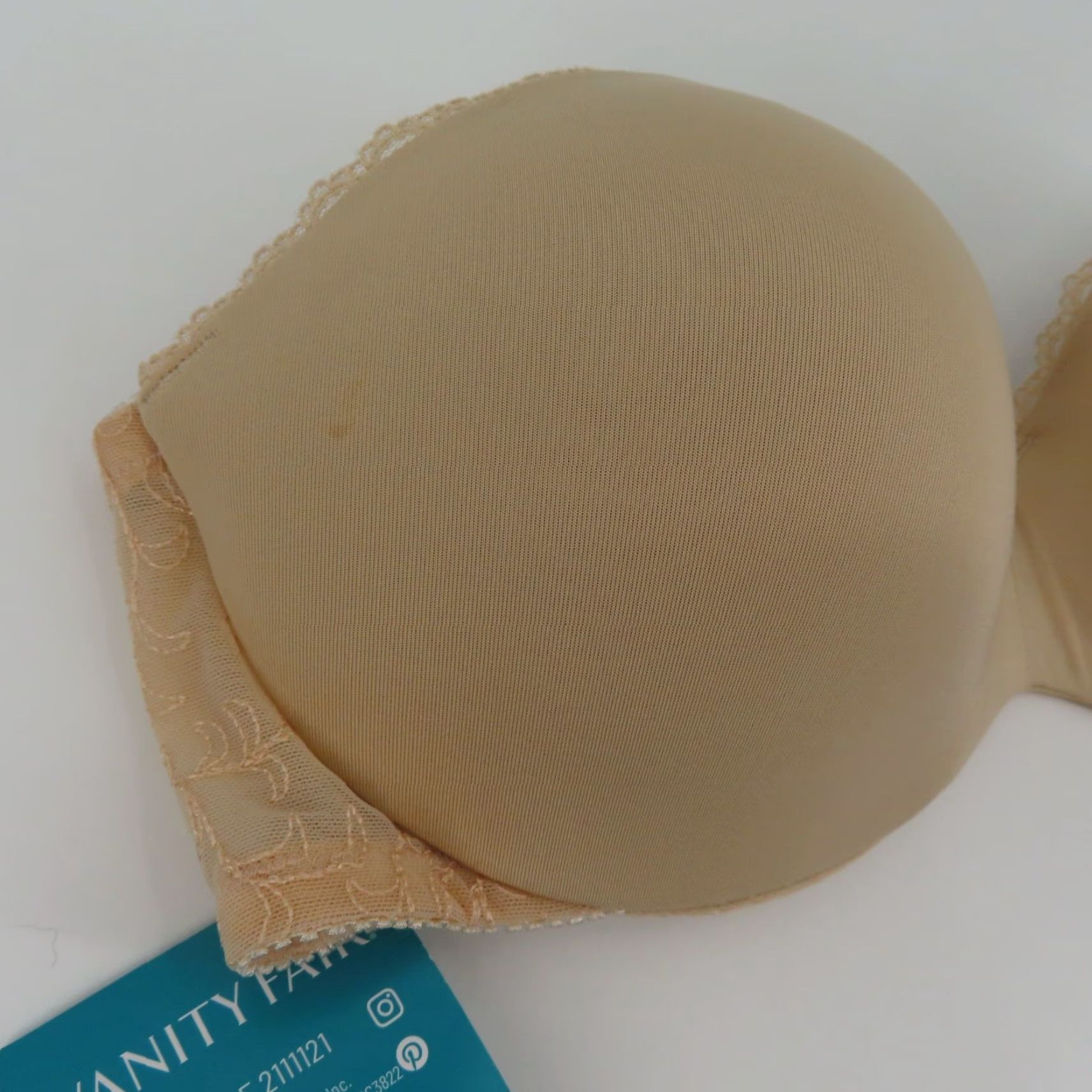 Vintage Vanity Fair 34C Bra Gel Touch Strapless Convertible Underwire NEW Beige Solid Women Size ONE SIZE - 2 Thumbnail