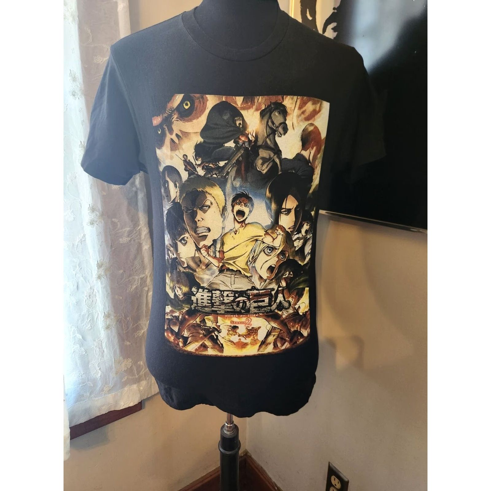 Ripple Junction Attack on Titan T-Shirt Men's M Black Short Sleeve Cotton Anime Crew Neck Ripple Junction Shirt Size US M / EU 48-50 / 2 - 2 Thumbnail