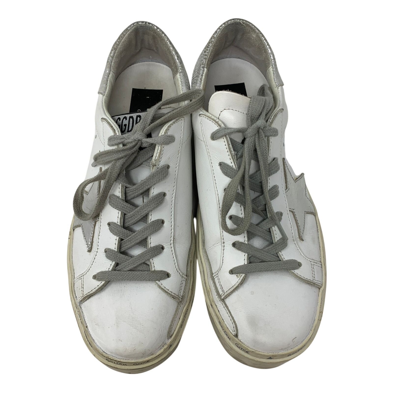 Golden Goose Golden Goose Hi Star Platform Sneakers 37 US 7 White Silver Size US 7 / IT 37 - 3 Thumbnail