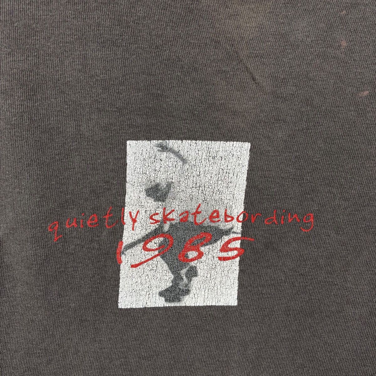 Vintage Vintage Distressed 1985 QUIETLY SKATEBOARDING Skate T-Shirt Size US XL / EU 56 / 4 - 3 Thumbnail