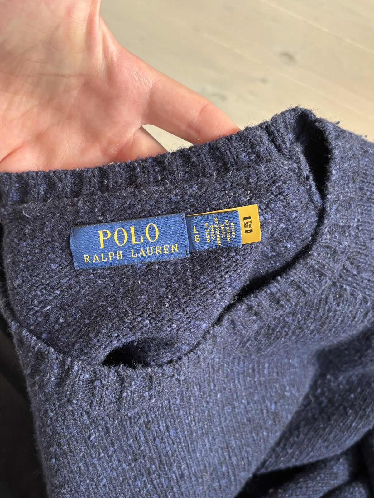 Polo Ralph Lauren Polo Ralph Lauren Navy Wool Sweater – Classic Fit Size US L / EU 52-54 / 3 - 7 Thumbnail
