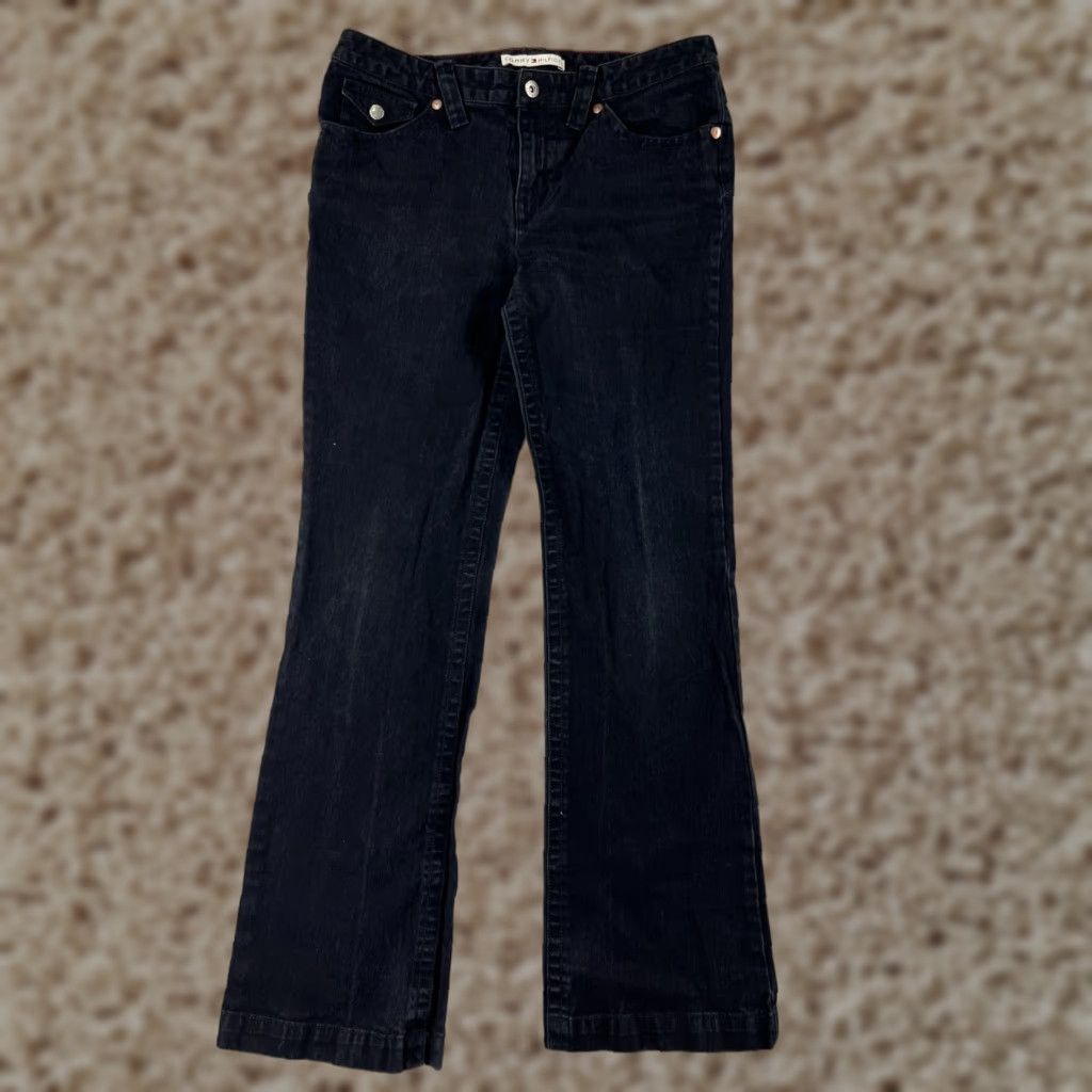 Tommy Hilfiger Tommy Hilfiger Jeans Womens 10 Black Denim Bootcut Mid Hipster Size 32" / US 10 / IT 46 - 1 Thumbnail