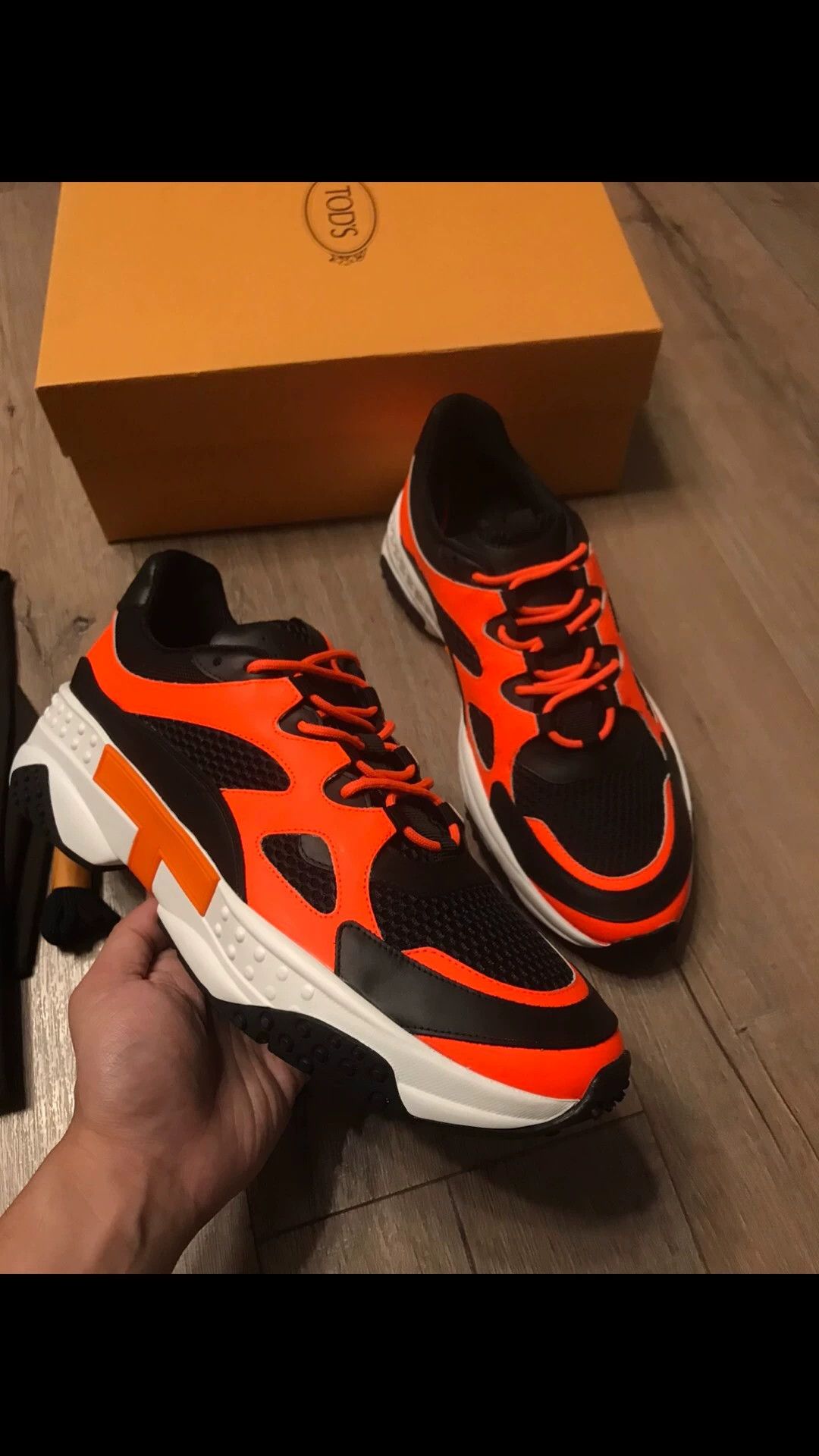 Tod's TOD'S dad shoe 44 black orange white Size US 10 / EU 43 - 2 Thumbnail