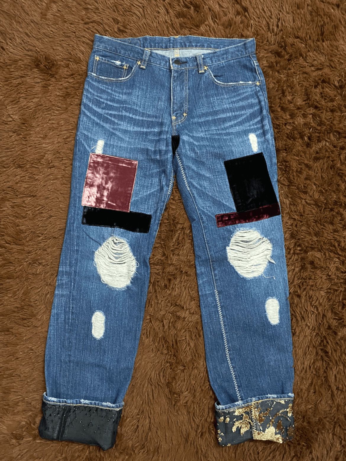 Number (N)ine Number Nine velvet rhinestone pants | Grailed
