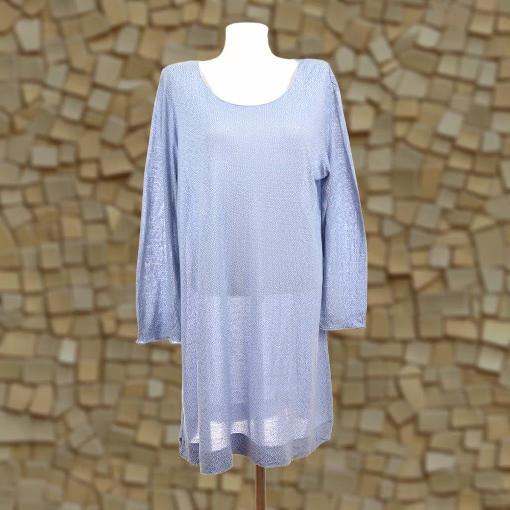 Vintage Gudrun Sjödén Gudrun Sjoden Blue Polka Dot Lyocell Dress L Women Short A-Line Size L / US 10 / IT 46 - 1 Thumbnail