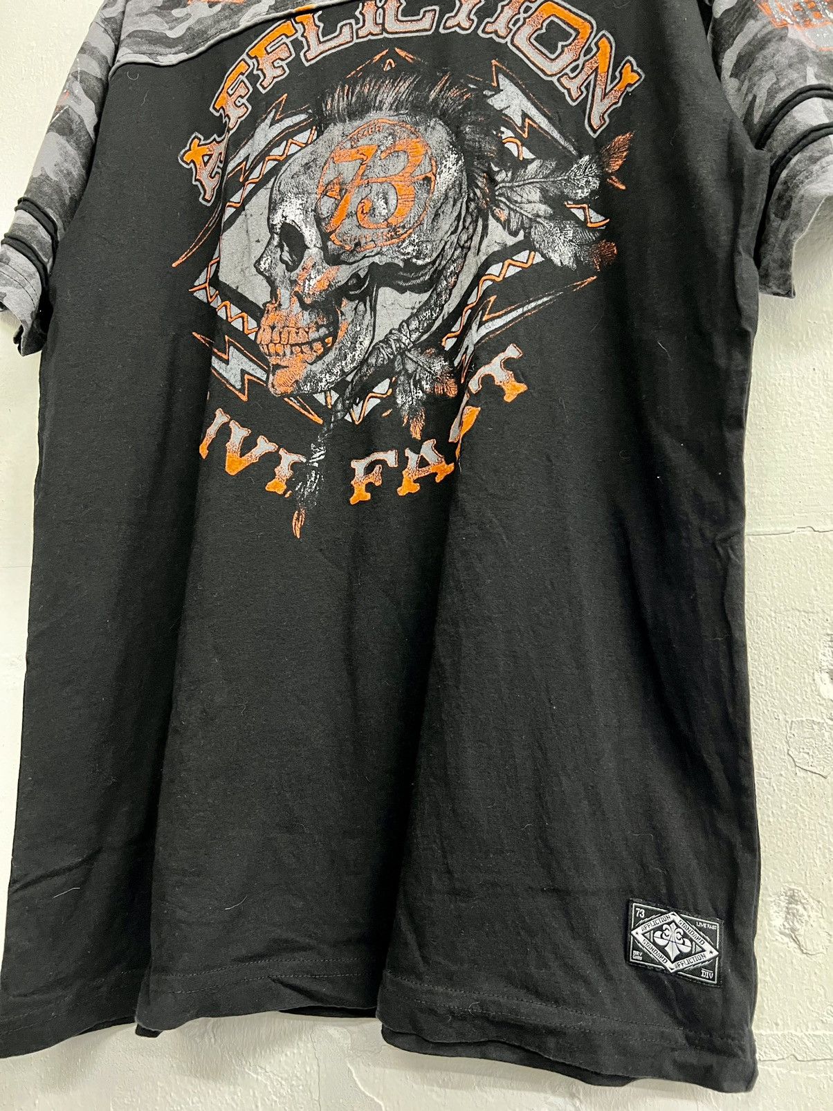 Affliction × If Six Was Nine × Vintage VINTAGE Y2K AFFLICTION SKULL AMERICAN CUSTOM TEE Size US XL / EU 56 / 4 - 4 Thumbnail