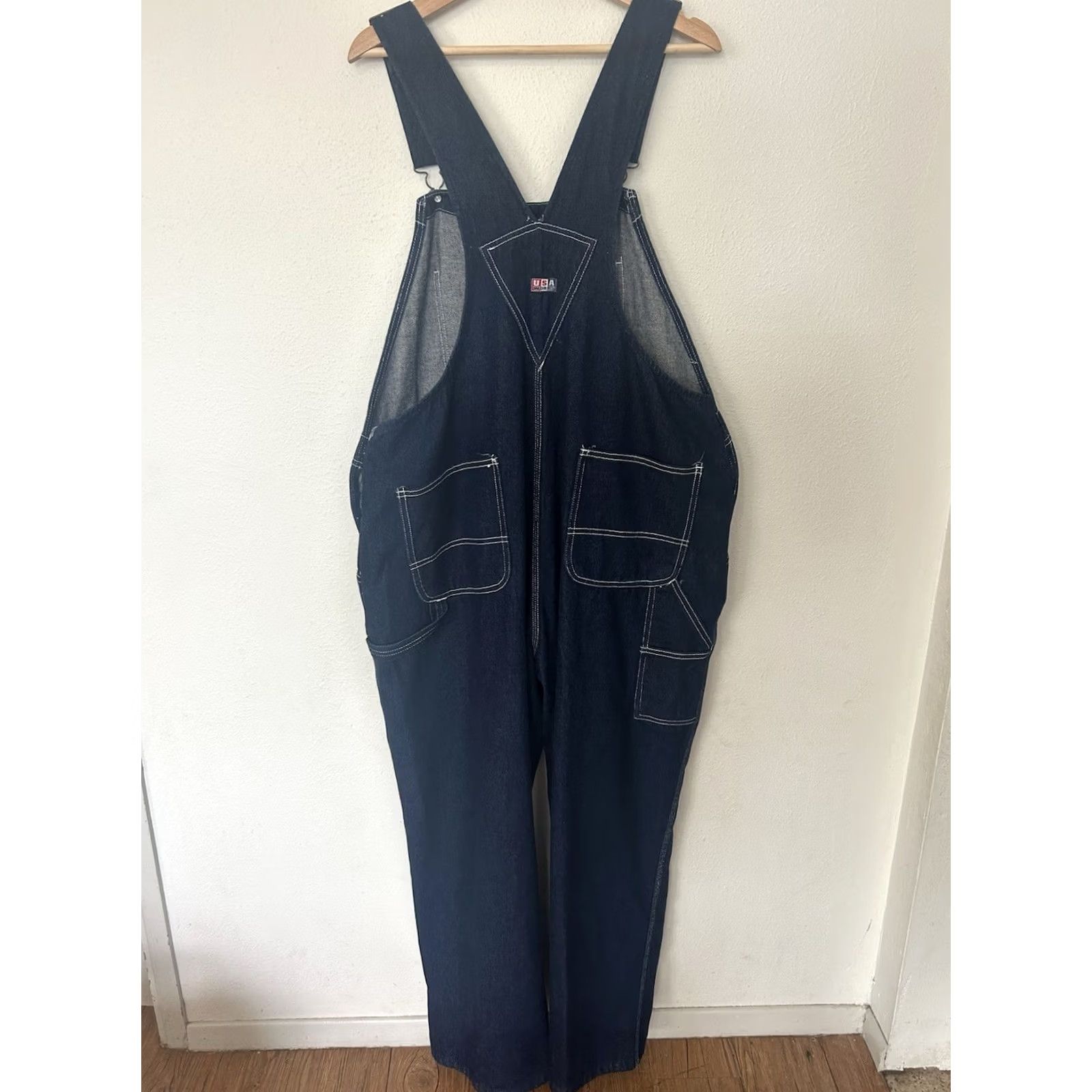 Denime VINTAGE USA Works Overalls Mens 42x30 Blue Denim Workwear Bib Carpenter Farm Size US 44 / EU 60 - 5 Thumbnail