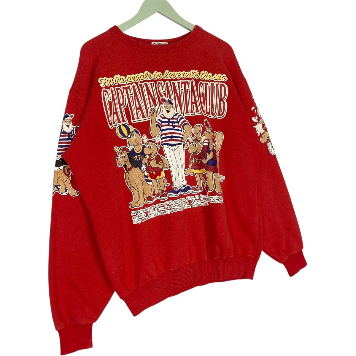 Vintage Vintage 90s Captain Santa Sweatshirt Crewneck Red Size L Size US L / EU 52-54 / 3 - 3 Thumbnail