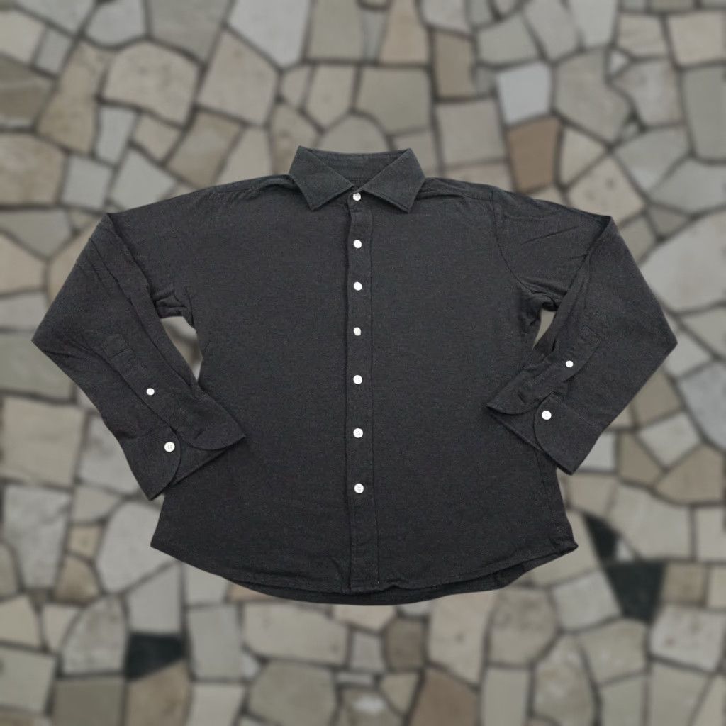 Proper Cloth Proper Cloth Dress Shirt Mens 16 32 Dark Charcoal Ventura Knit Pique Button Up Size 42R - 1 Thumbnail
